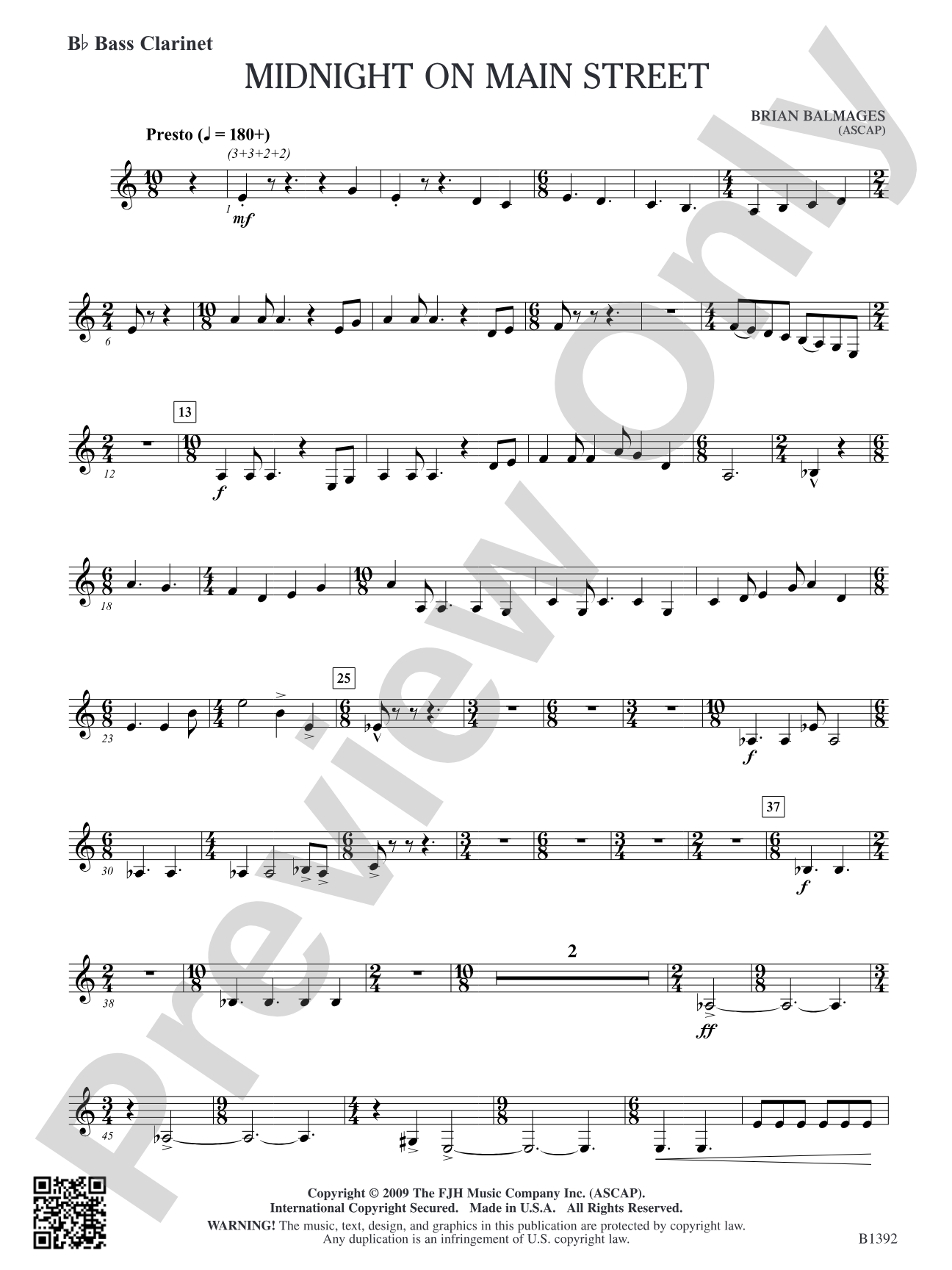 Midnight on Main Street: B-flat Bass Clarinet