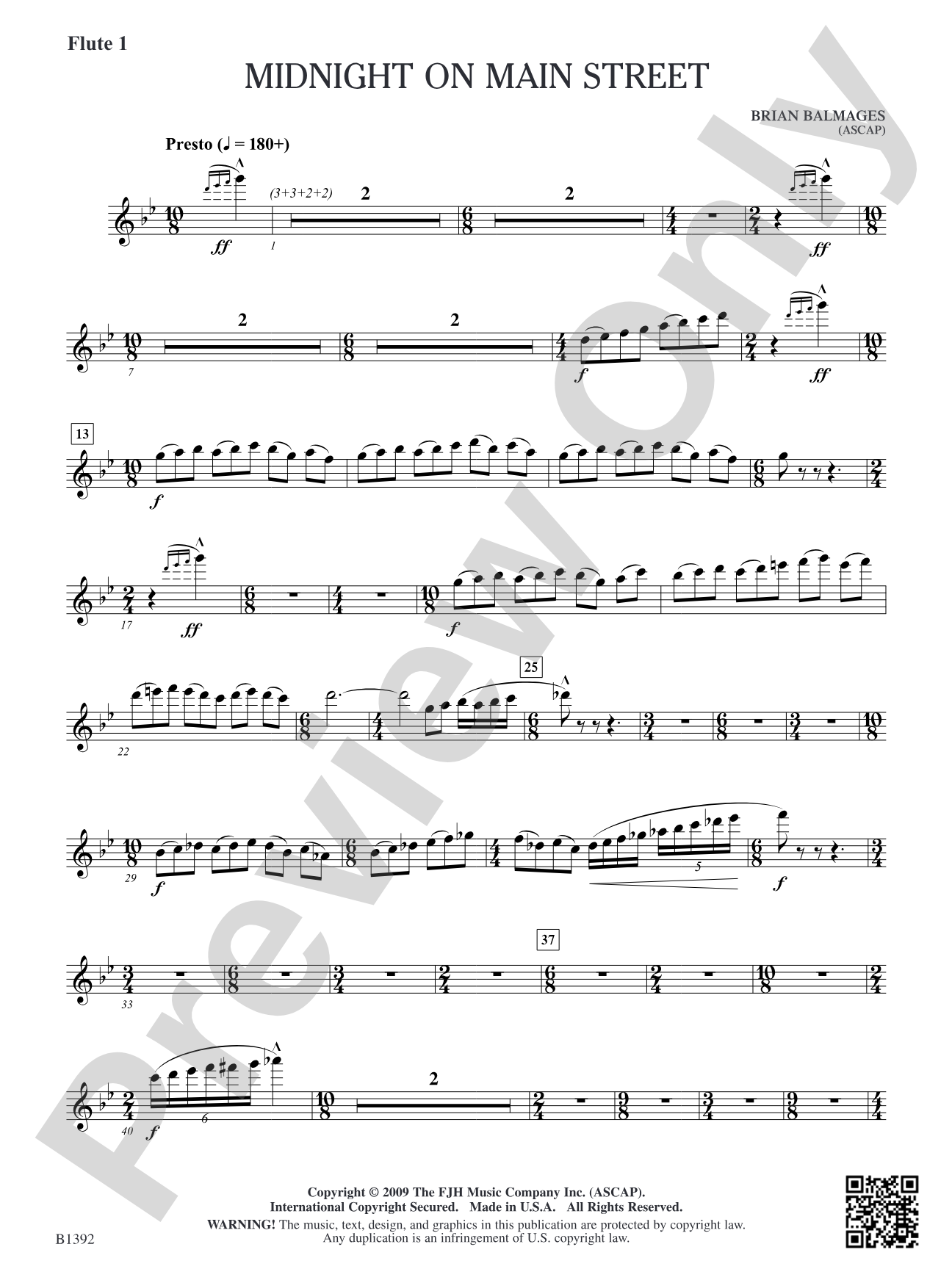Midnight on Main Street: Flute 1