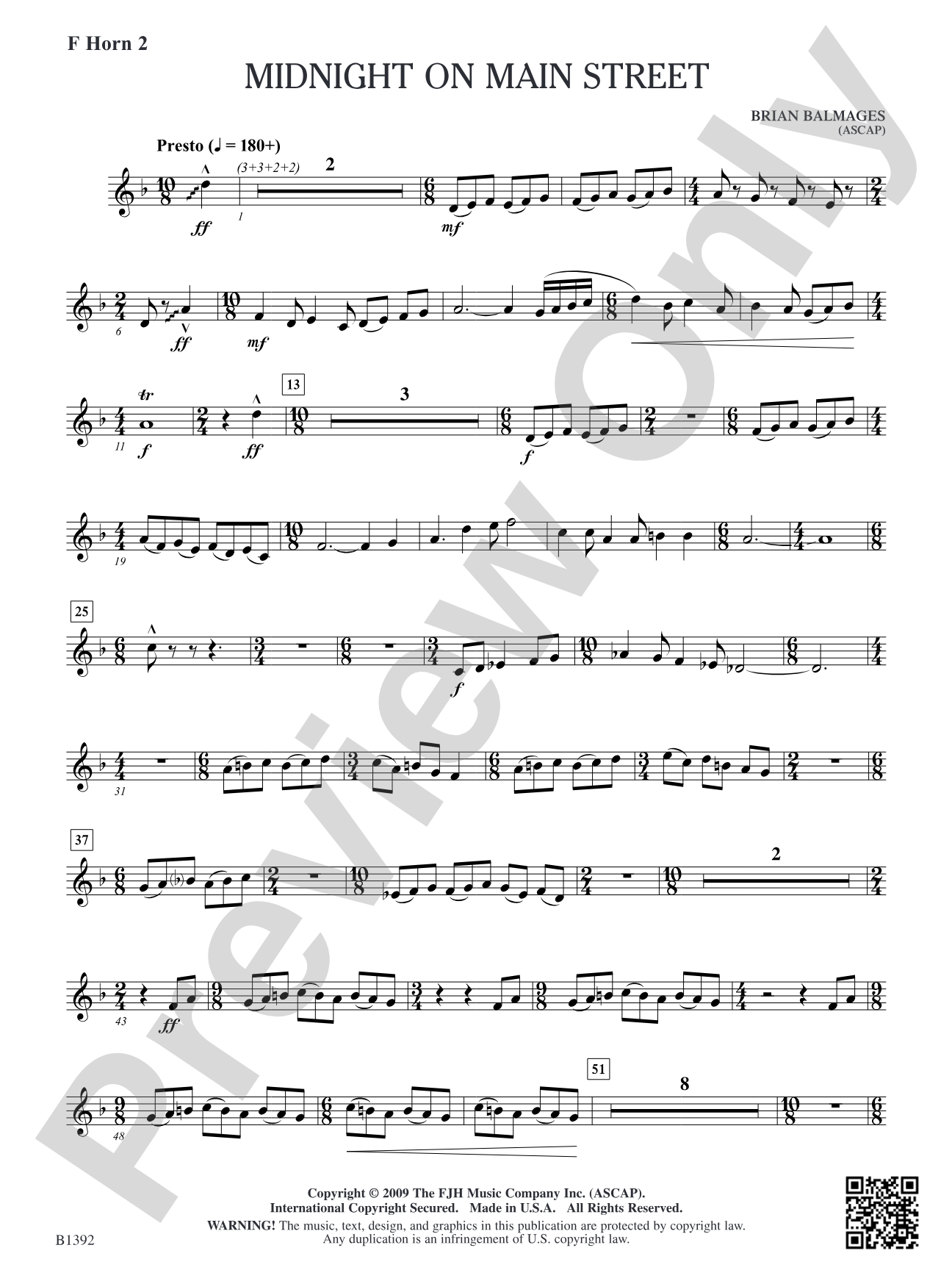 Midnight on Main Street: F Horn 2
