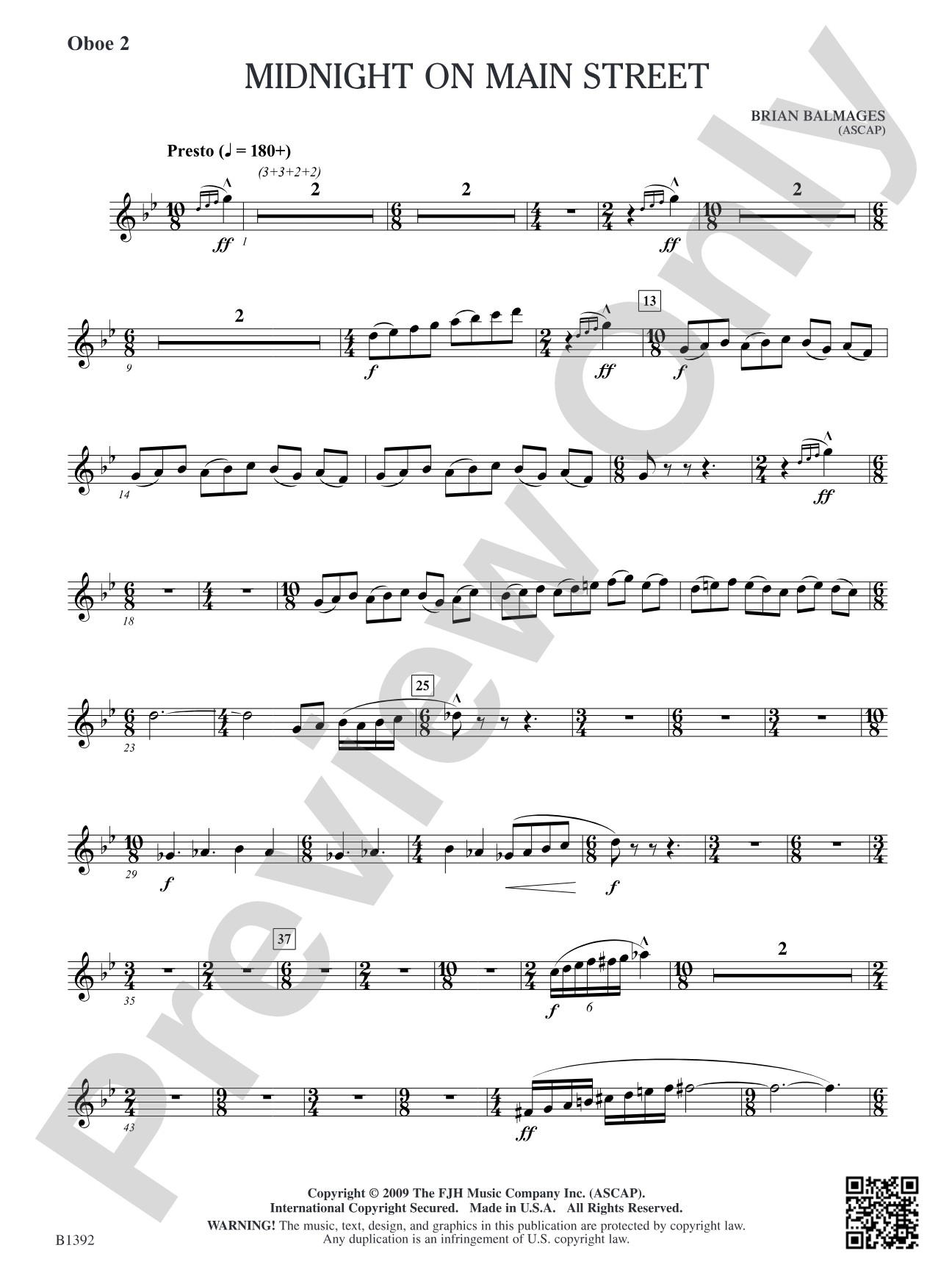 Midnight on Main Street: Oboe 2