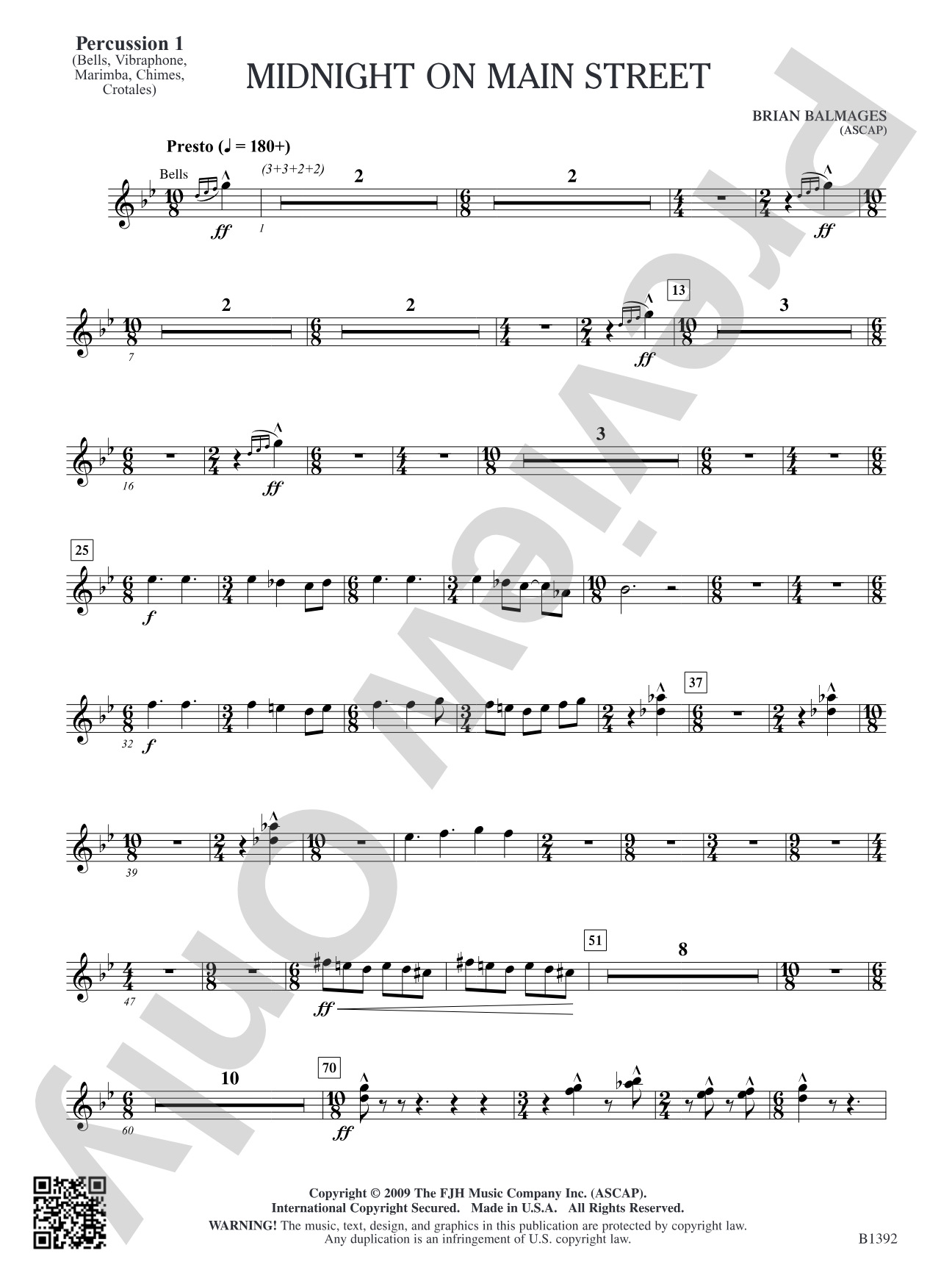 Midnight on Main Street: Percussion 1