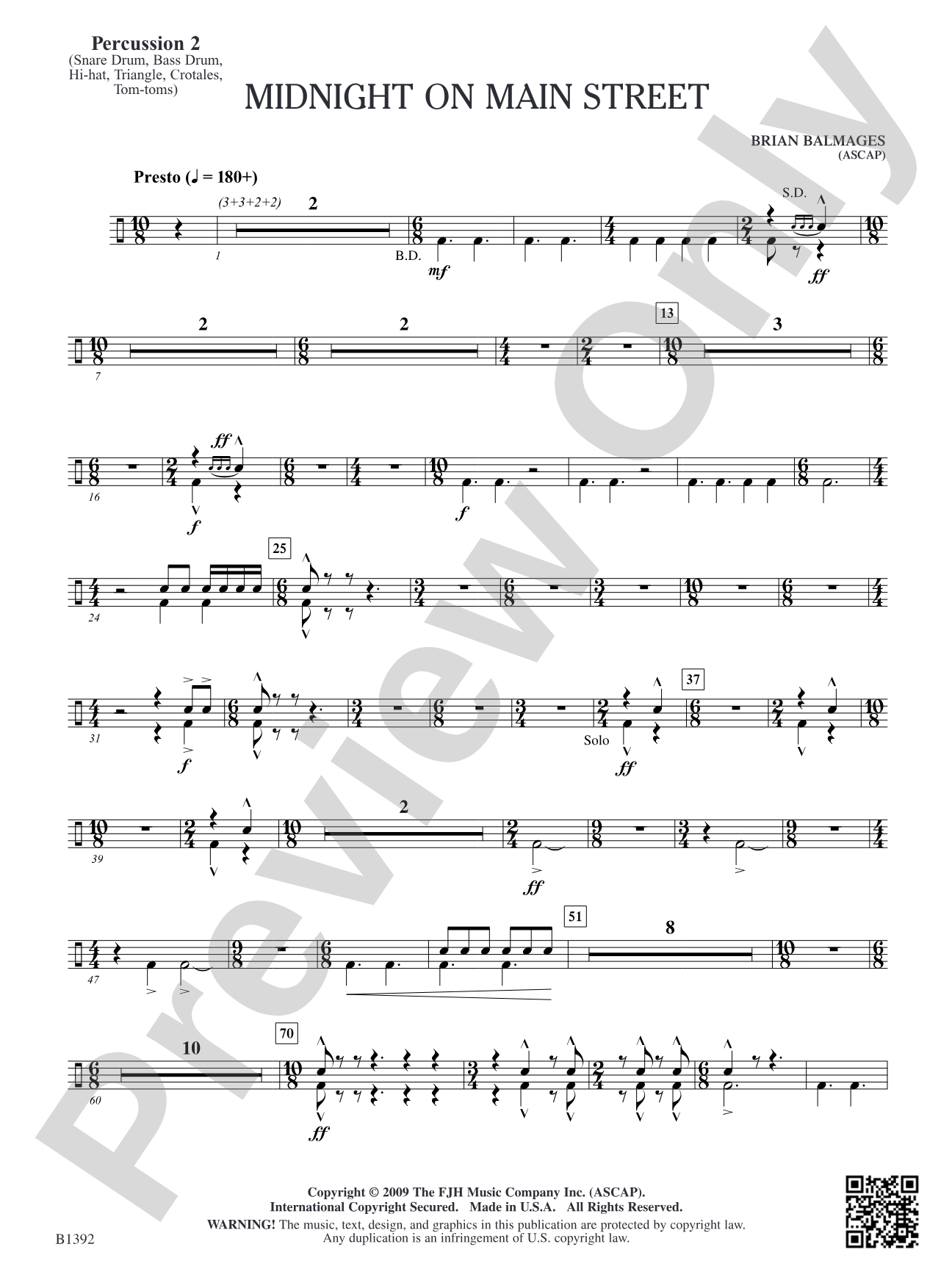 Midnight on Main Street: Percussion 2