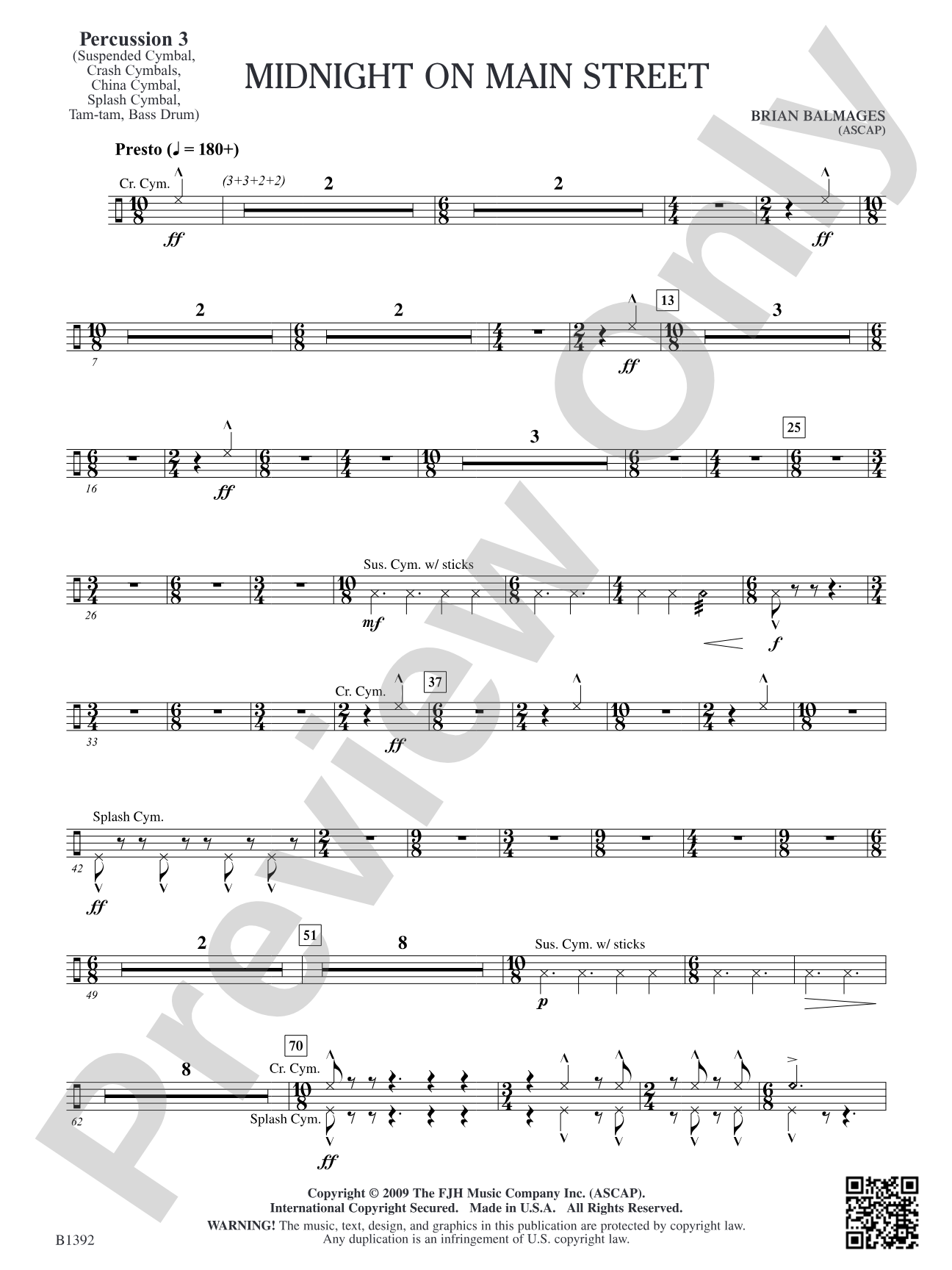 Midnight on Main Street: Percussion 3