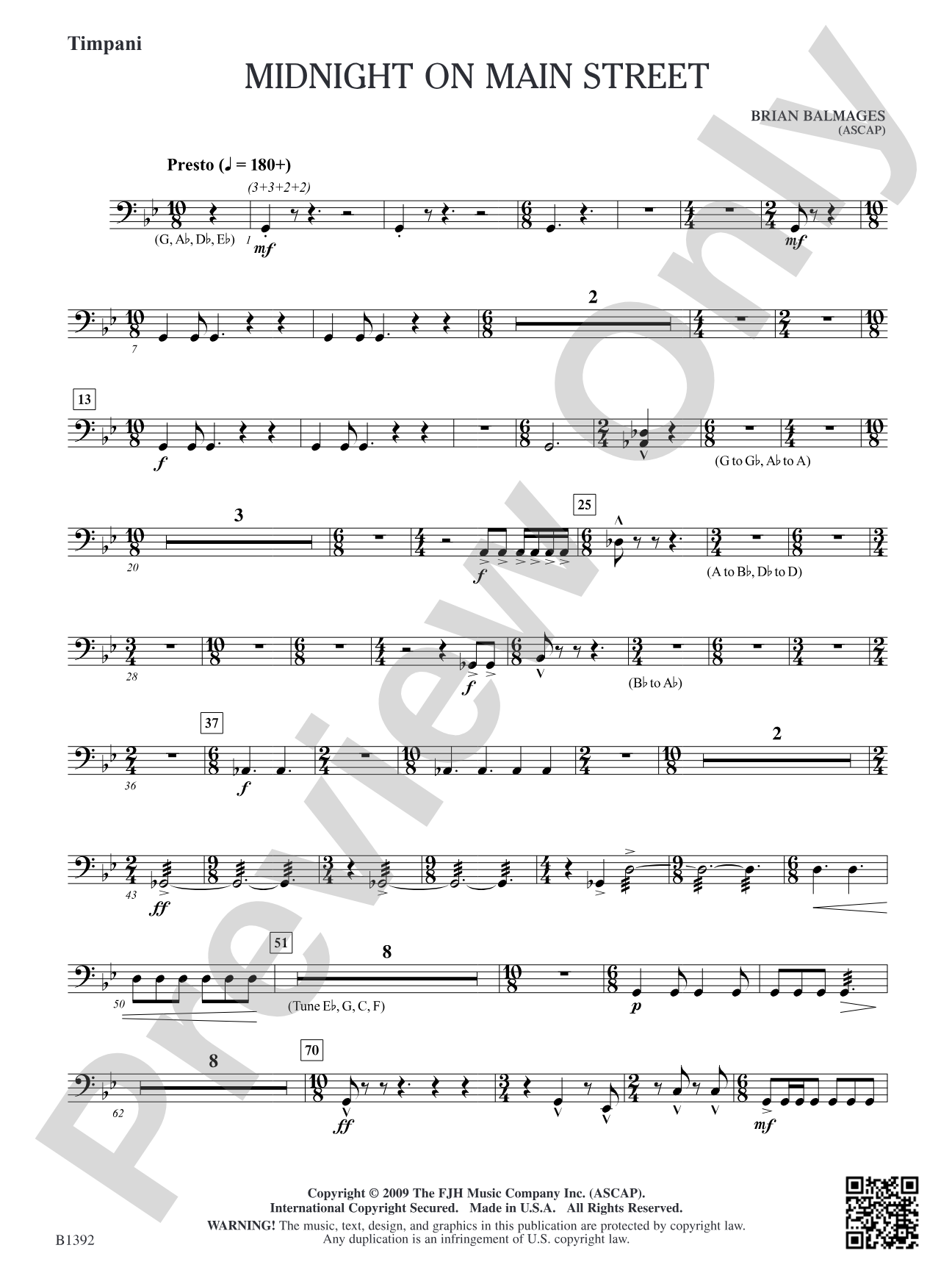 Midnight on Main Street: Timpani