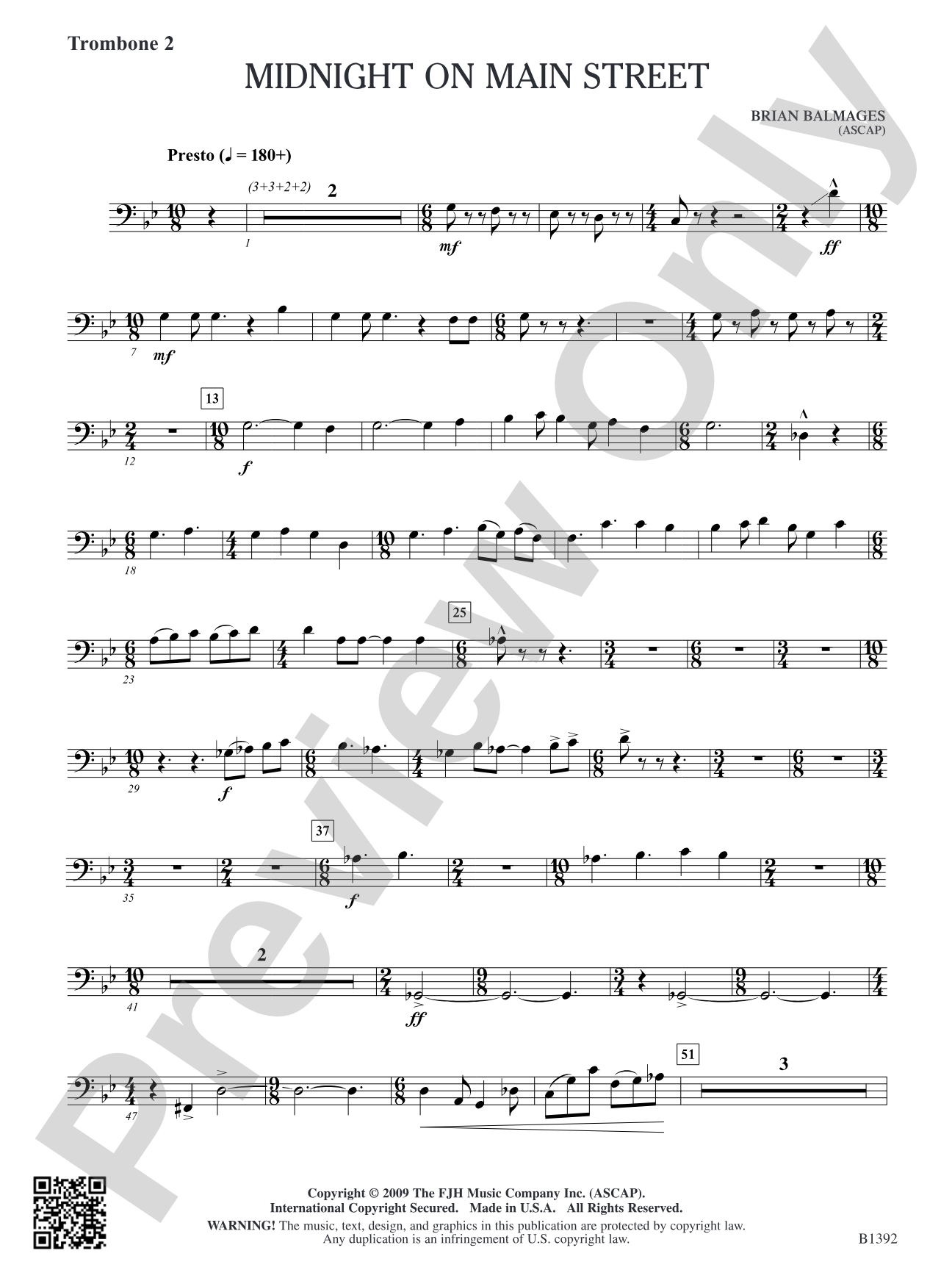 Midnight on Main Street: Trombone 2