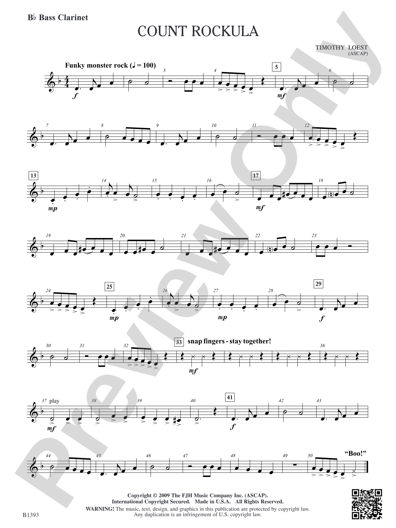Count Rockula: B-flat Bass Clarinet