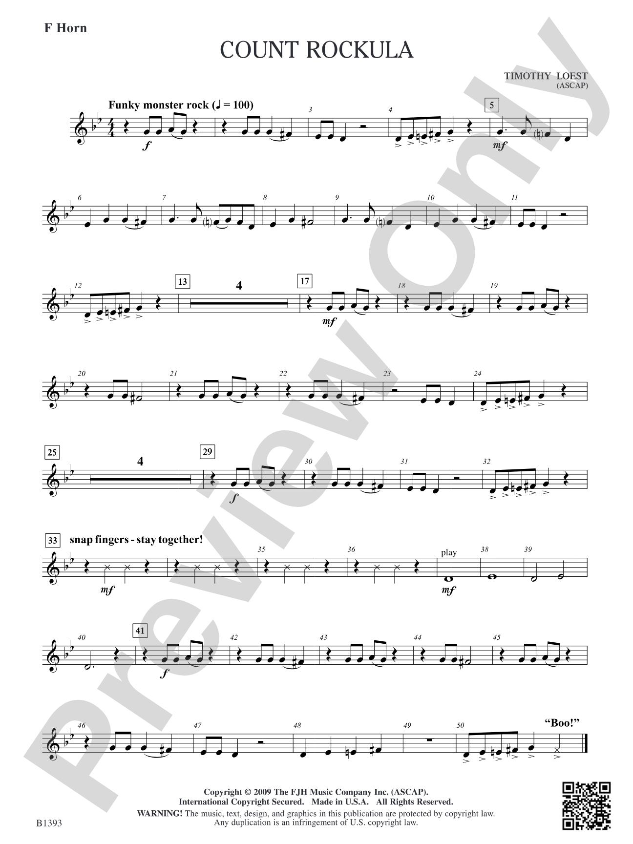 Count Rockula: F Horn