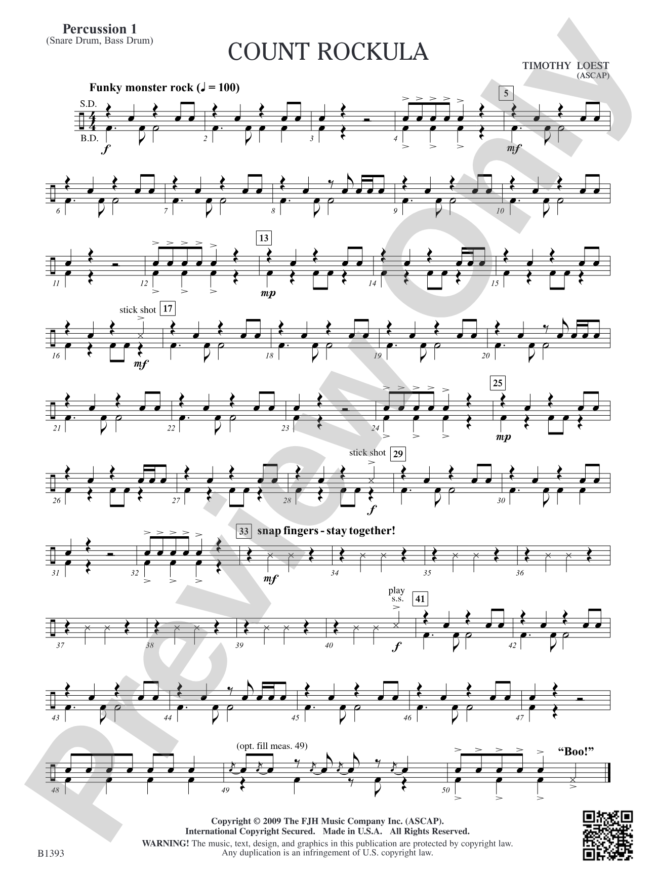 Count Rockula: Percussion 1