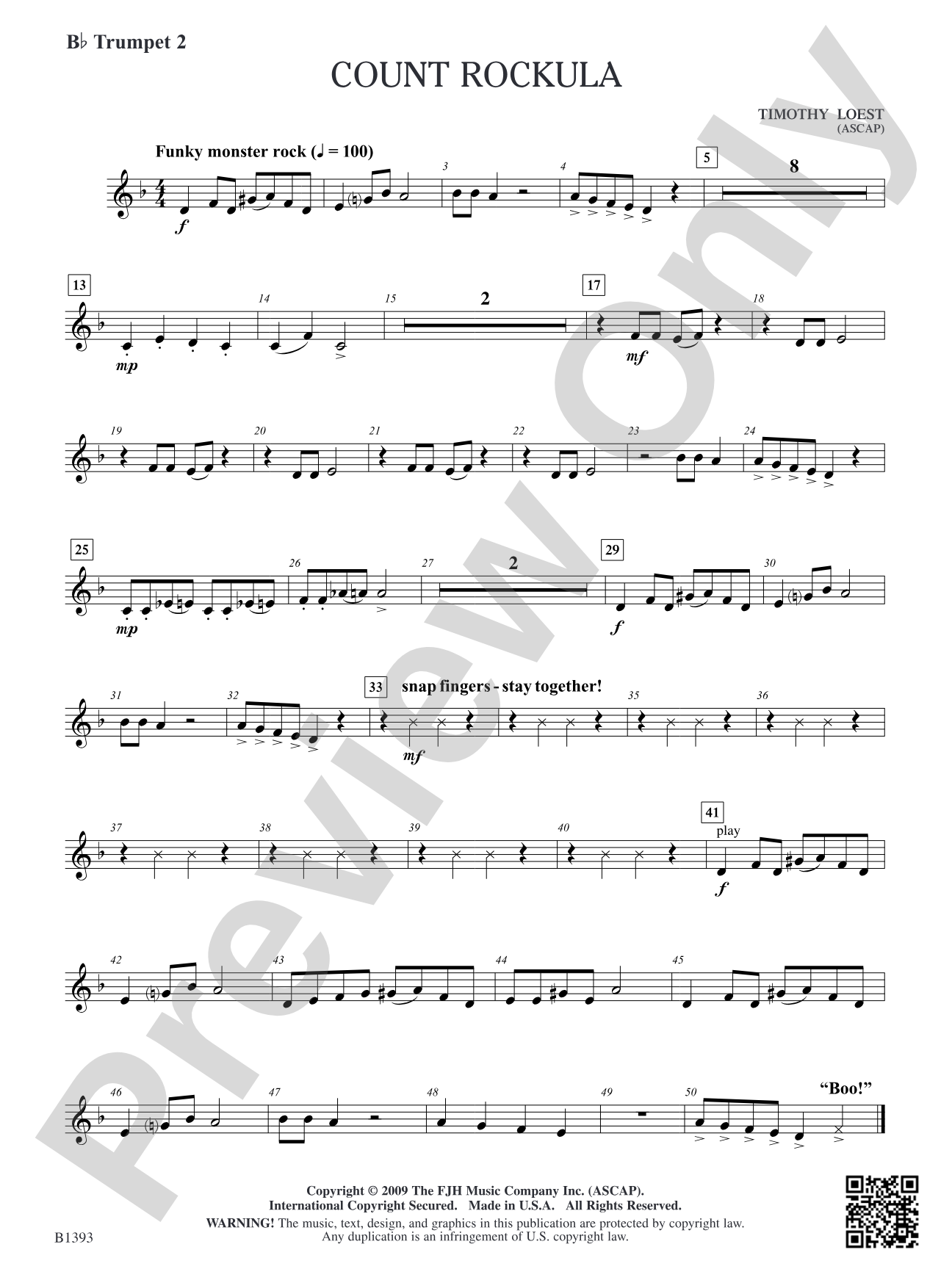 Count Rockula: B-flat Trumpet 2