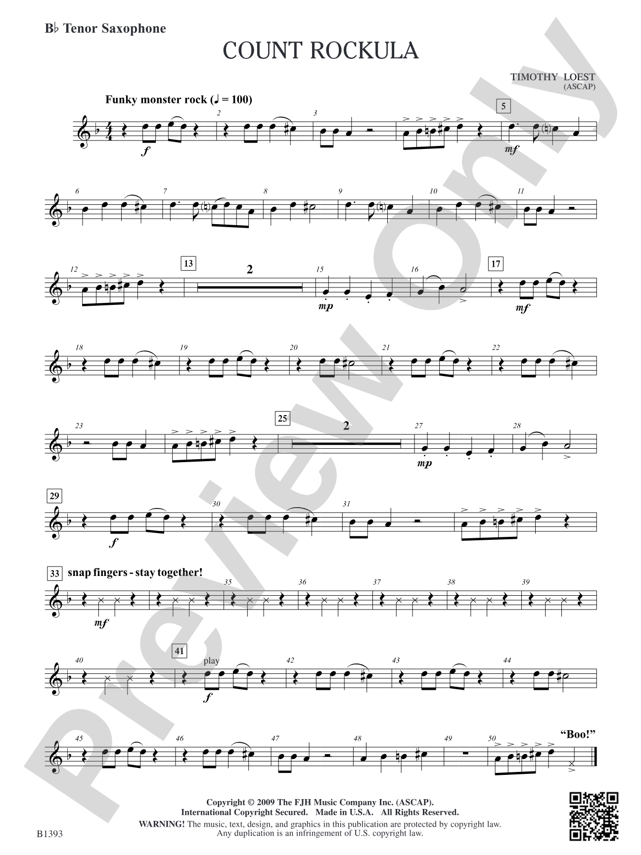 Count Rockula: B-flat Tenor Saxophone