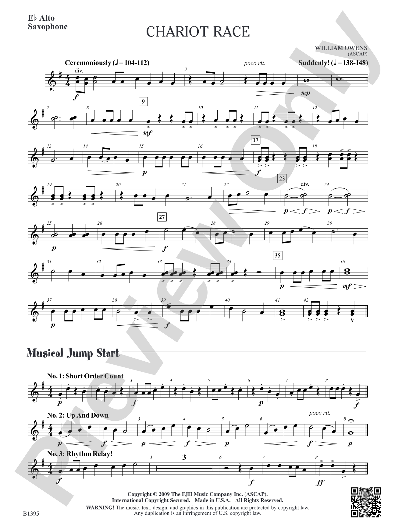 Chariot Race: E-flat Alto Saxophone