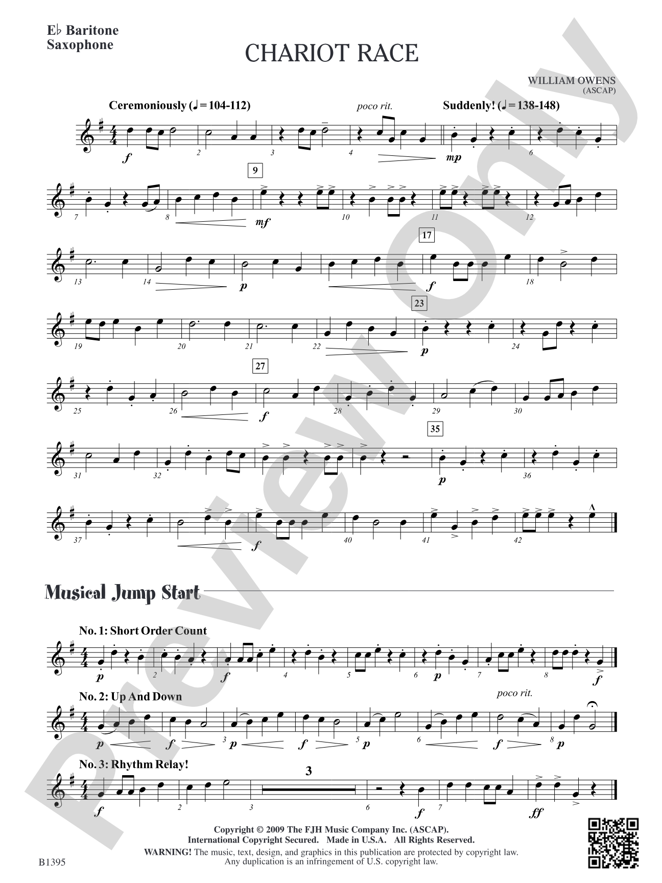 Chariot Race: E-flat Baritone Saxophone