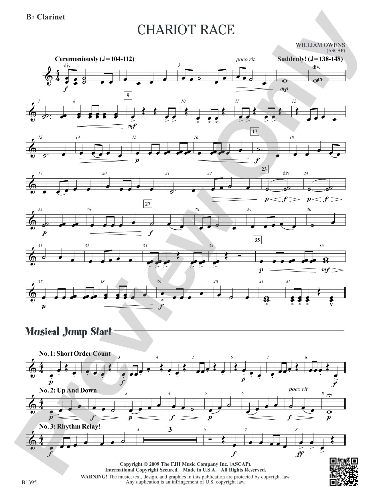 Chariot Race: B-flat Clarinet