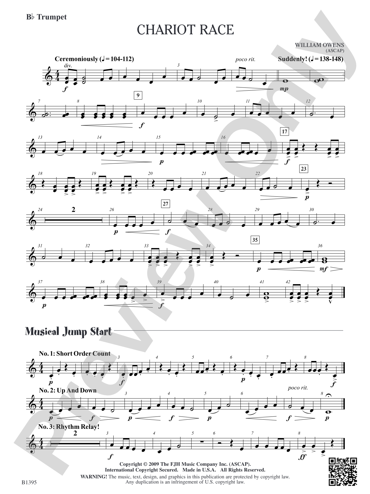 Chariot Race: B-flat Trumpet