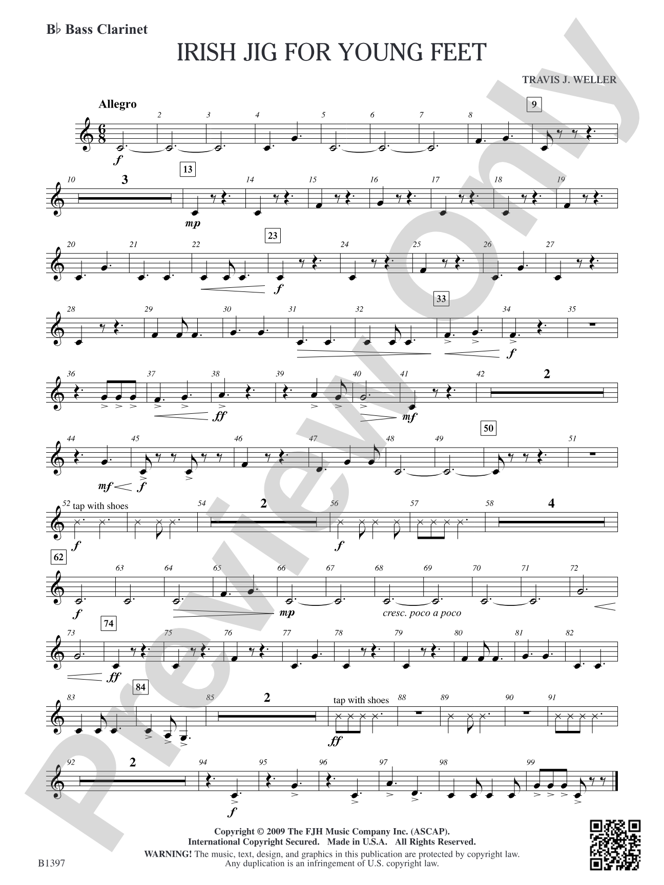 Irish Jig for Young Feet: B-flat Bass Clarinet