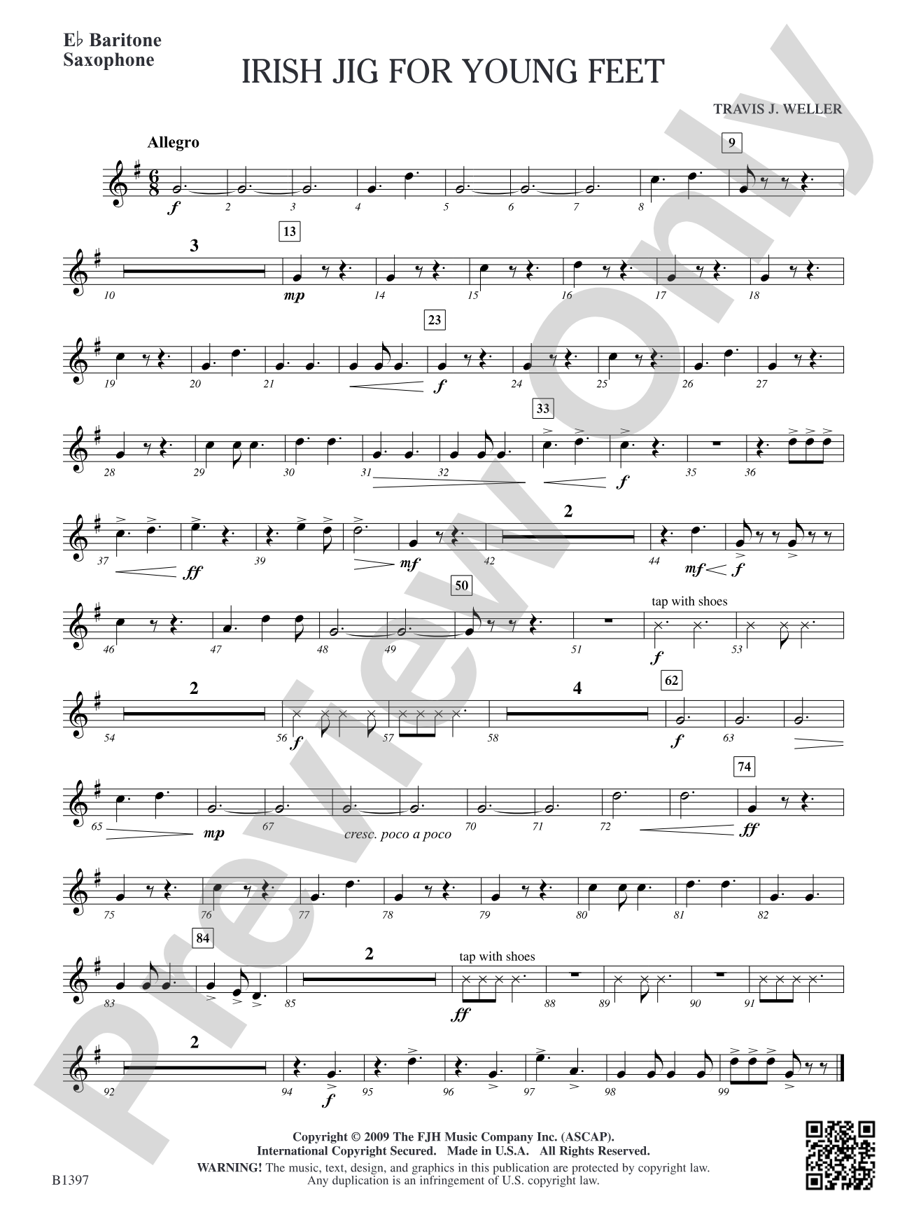 Irish Jig for Young Feet: E-flat Baritone Saxophone
