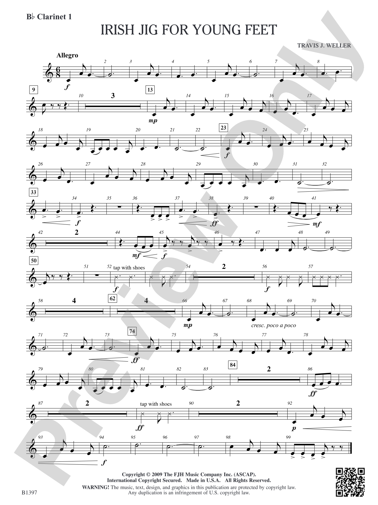 Irish Jig for Young Feet: B-flat Clarinet 1