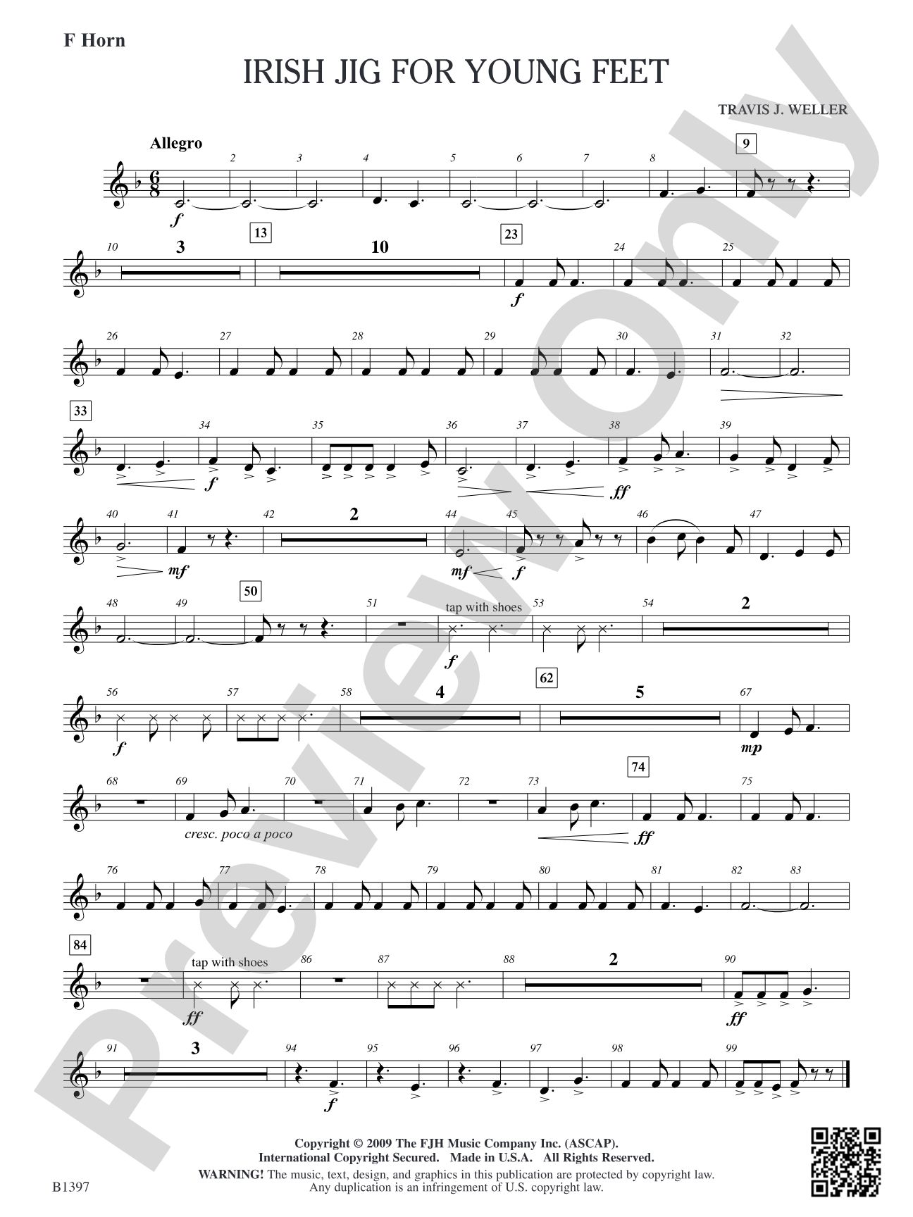 Irish Jig for Young Feet: F Horn