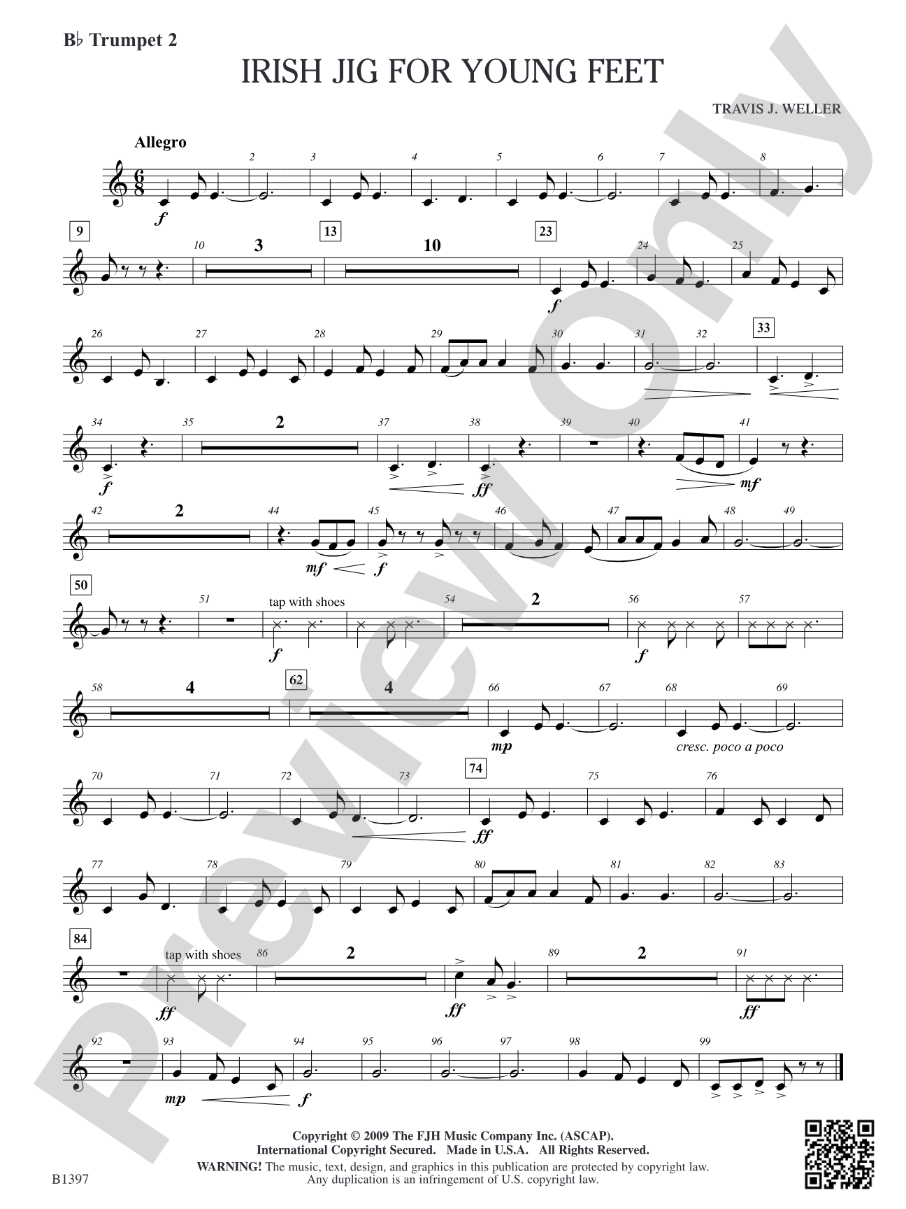 Irish Jig for Young Feet: B-flat Trumpet 2