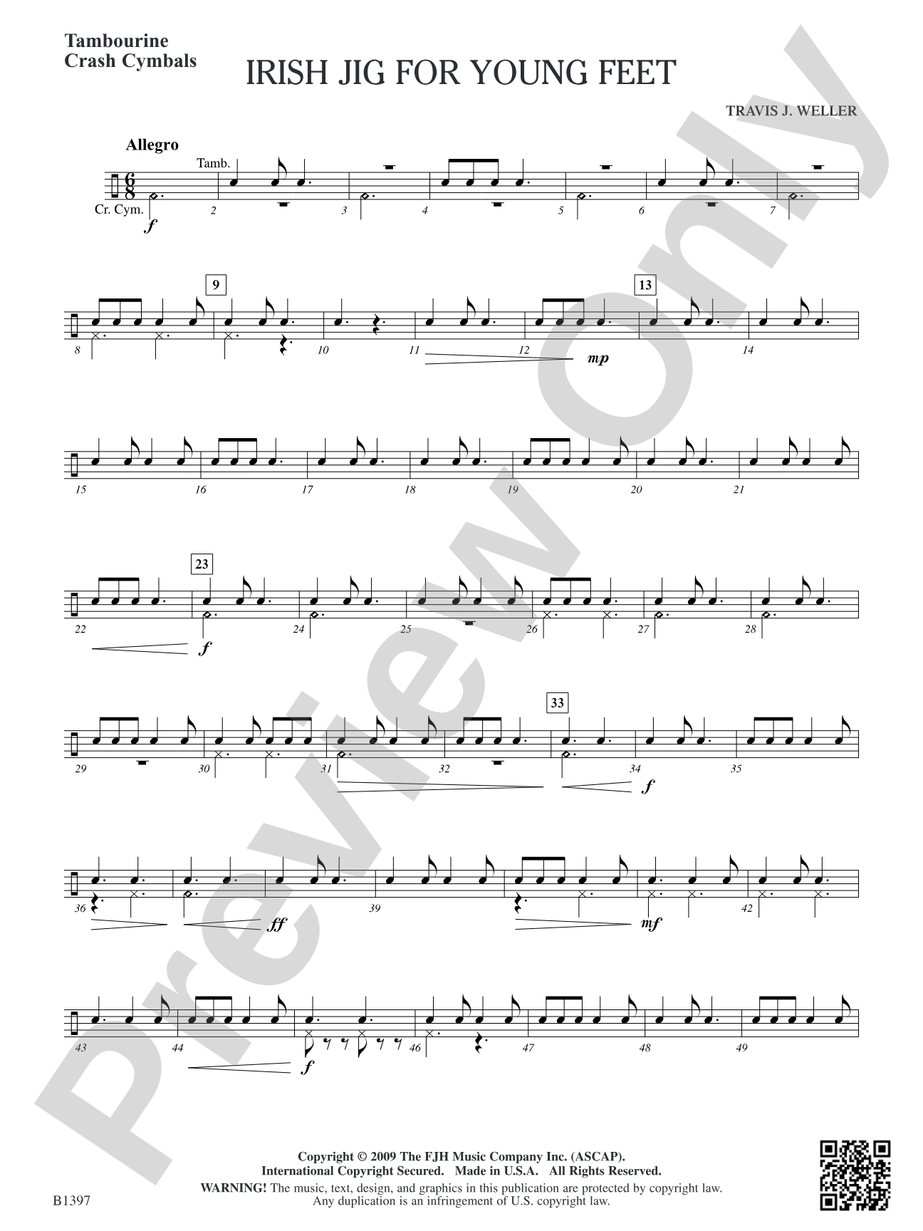 Irish Jig for Young Feet: Tambourine/Crash Cymbals