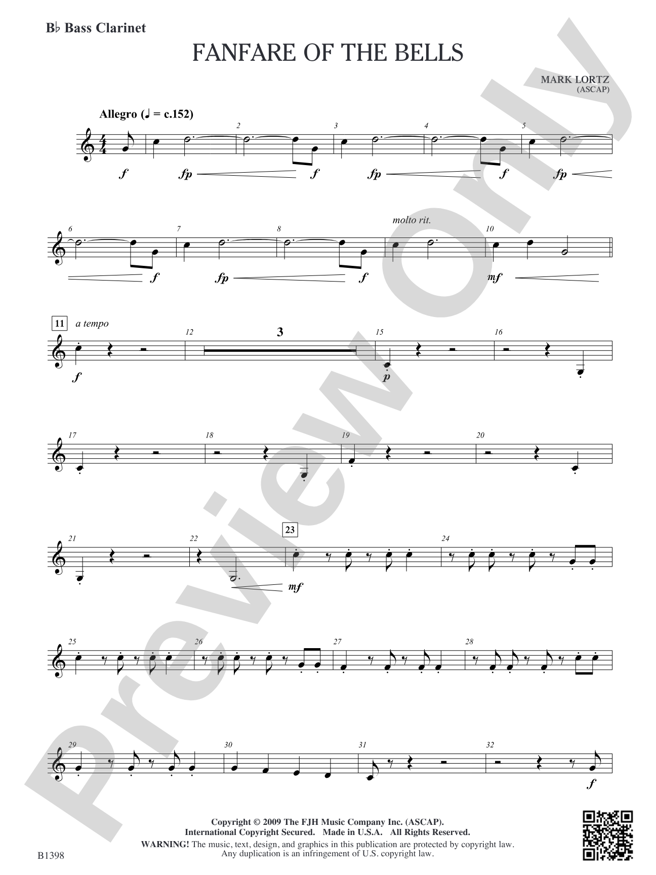 Fanfare of the Bells: B-flat Bass Clarinet