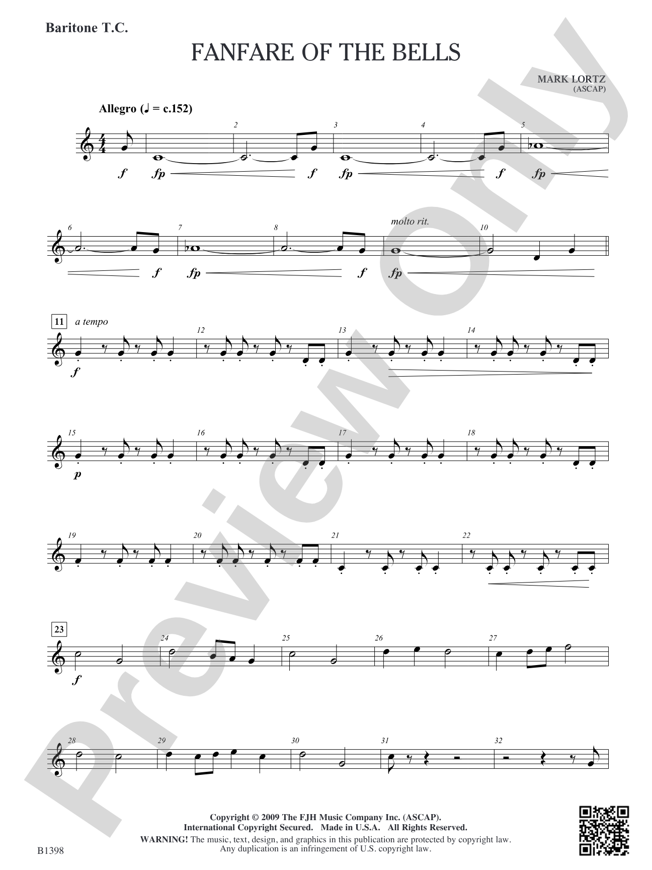 Fanfare of the Bells: Baritone T.C.