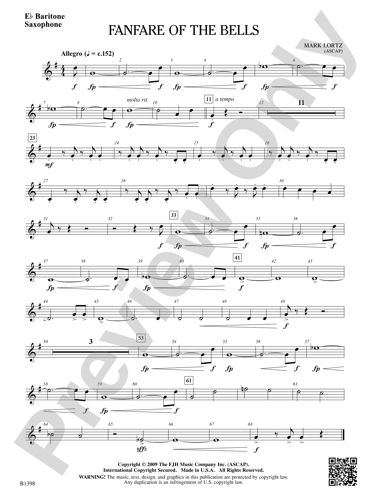 Fanfare of the Bells: E-flat Baritone Saxophone