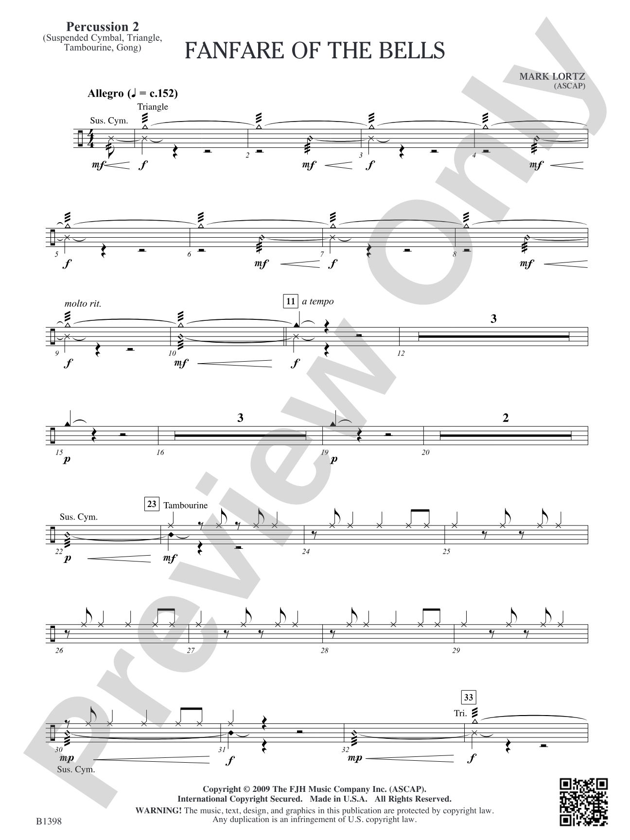 Fanfare of the Bells: Percussion 2