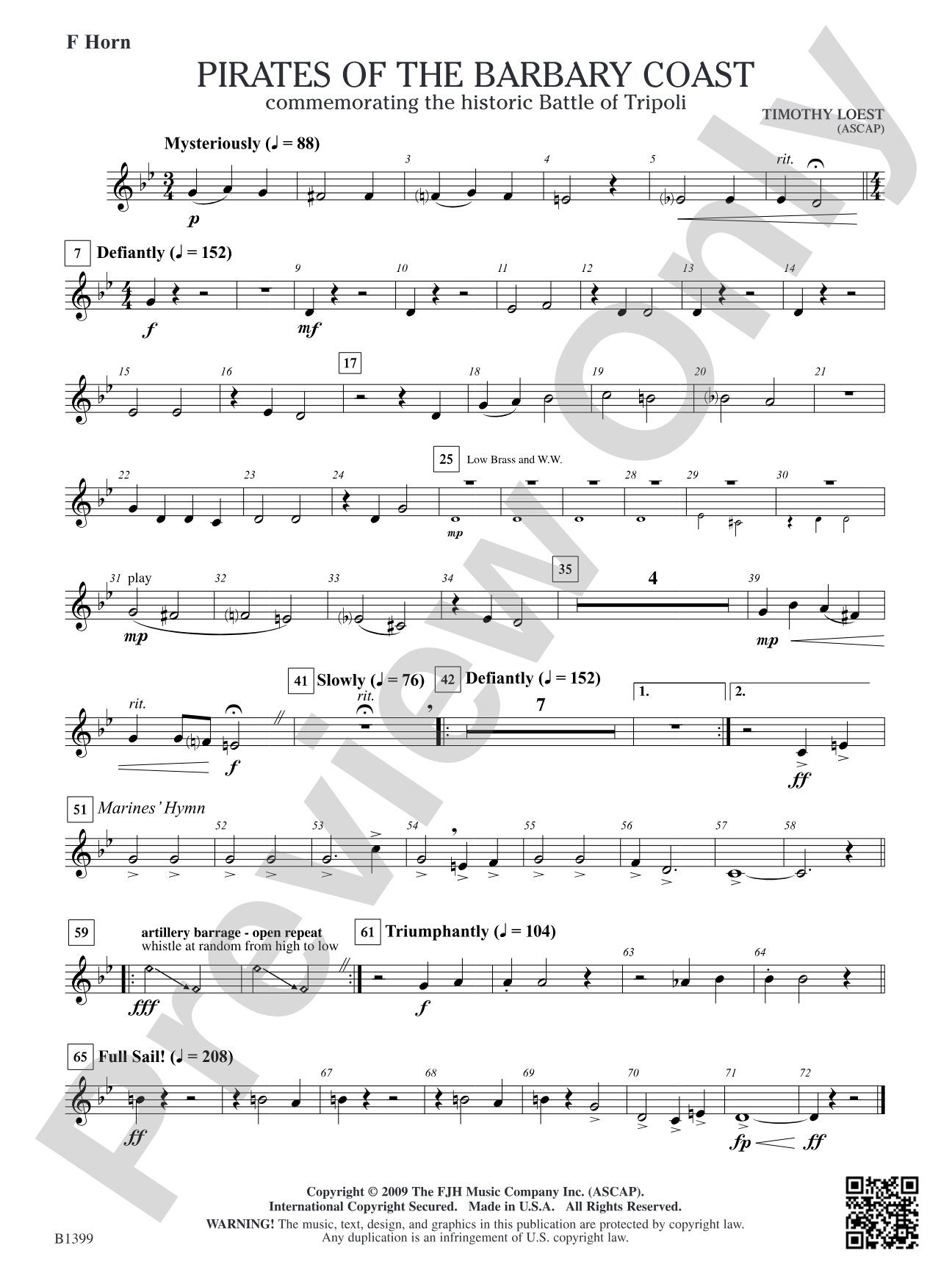 Pirates of the Barbary Coast: F Horn