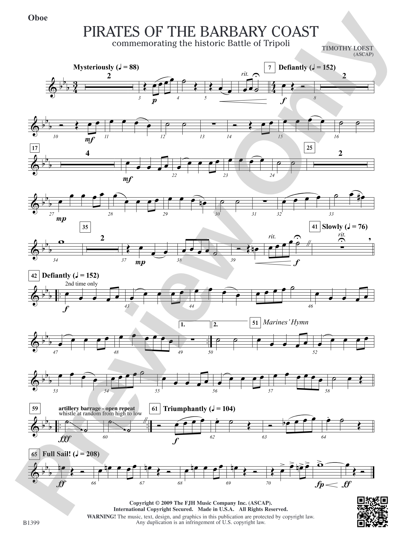 Pirates of the Barbary Coast: Oboe