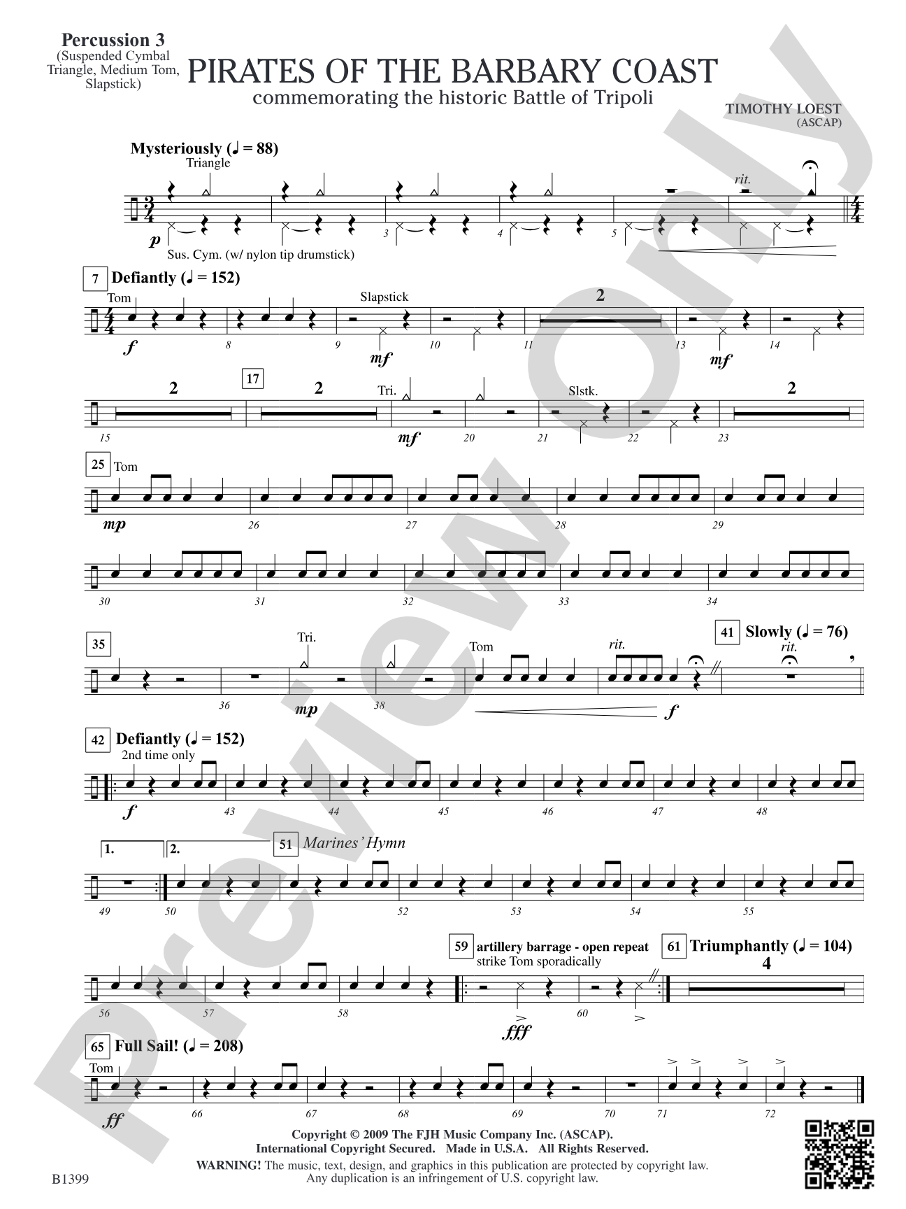 Pirates of the Barbary Coast: Percussion 3
