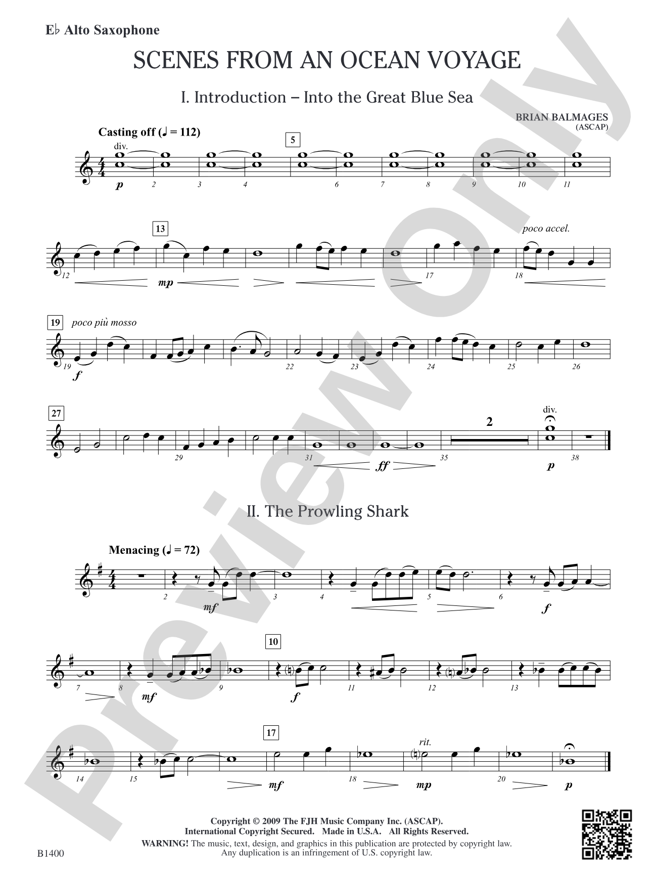 Scenes from an Ocean Voyage: E-flat Alto Saxophone