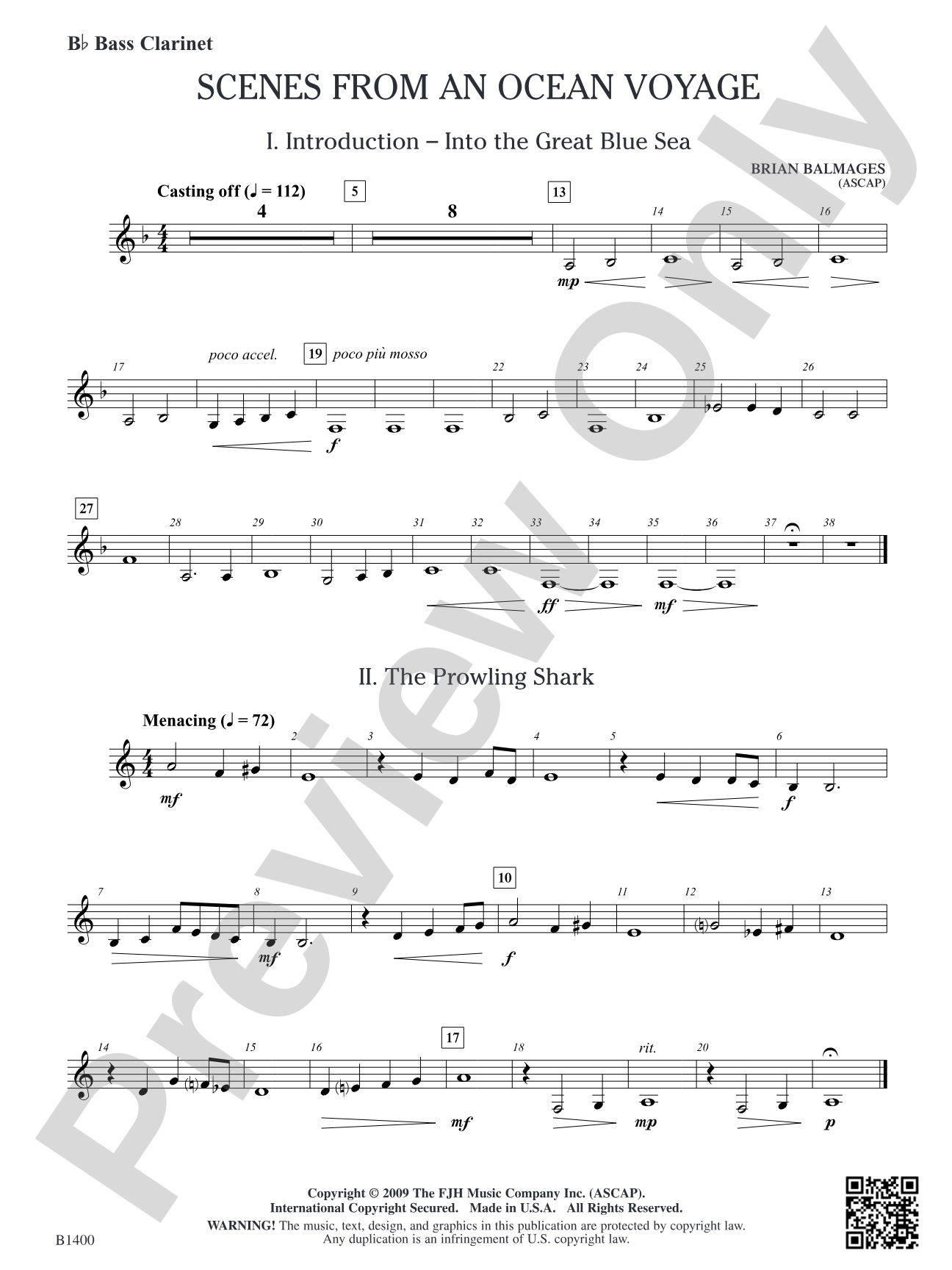 Scenes from an Ocean Voyage: B-flat Bass Clarinet