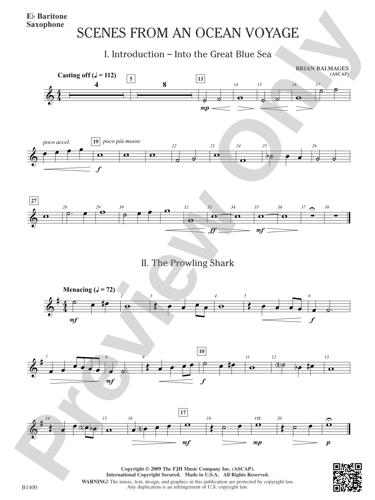 Scenes from an Ocean Voyage: E-flat Baritone Saxophone