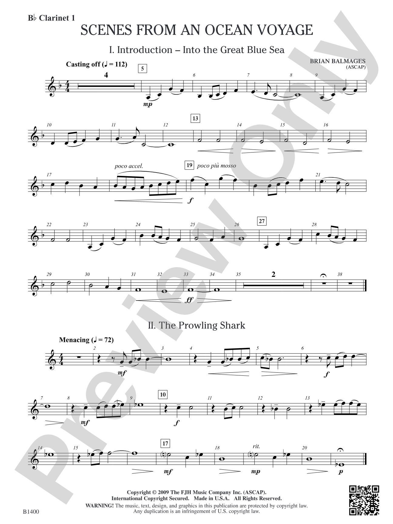 Scenes from an Ocean Voyage: B-flat Clarinet 1