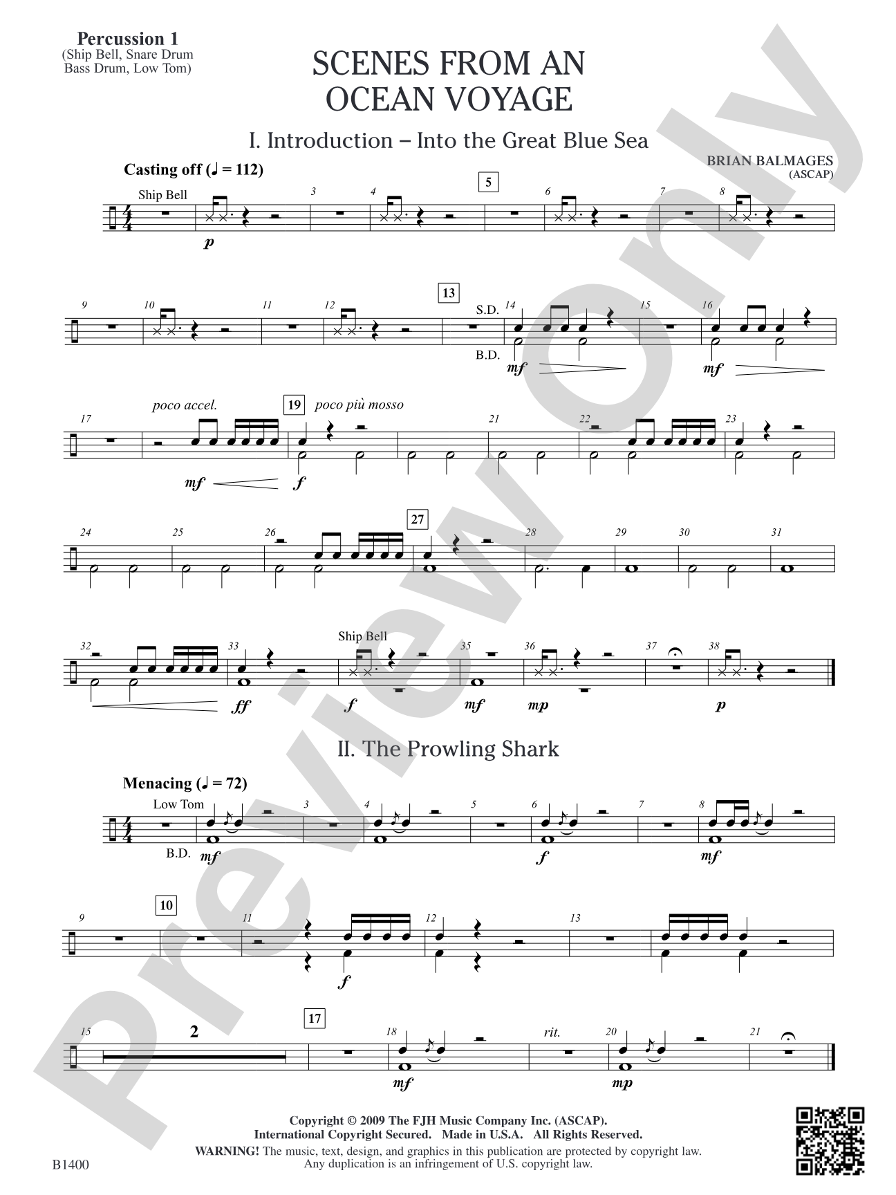 Scenes from an Ocean Voyage: Percussion 1