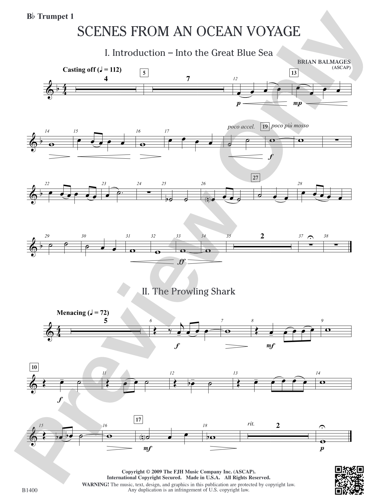 Scenes from an Ocean Voyage: B-flat Trumpet 1