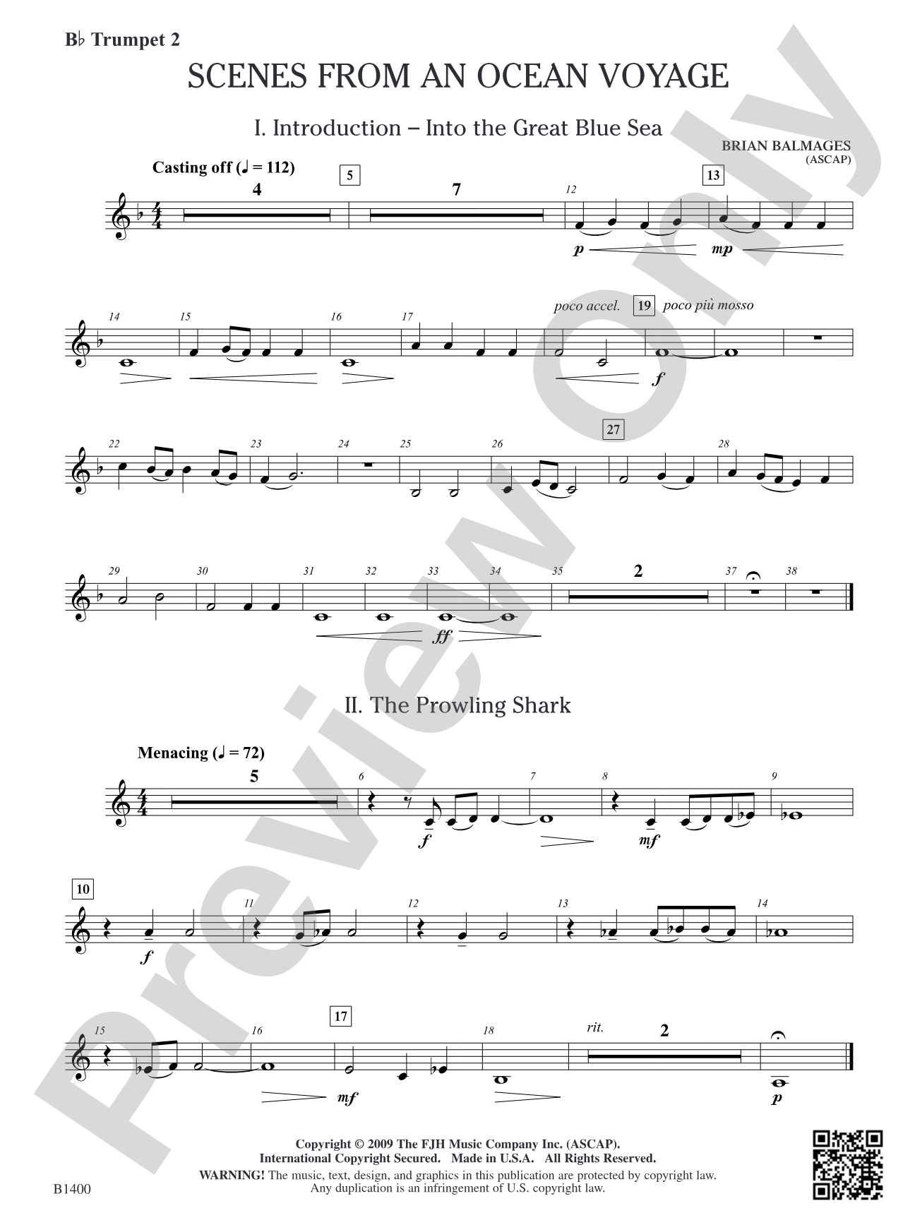 Scenes from an Ocean Voyage: B-flat Trumpet 2