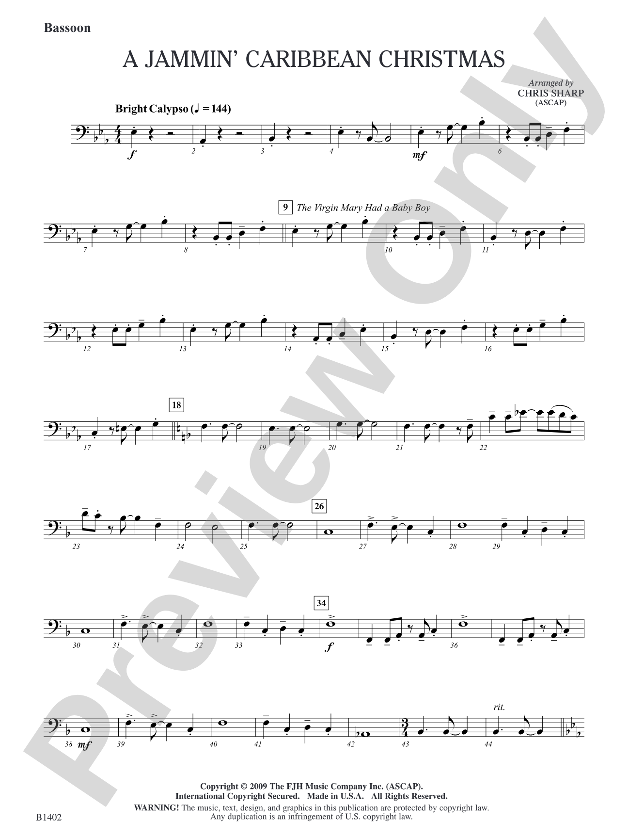 A Jammin' Caribbean Christmas: Bassoon