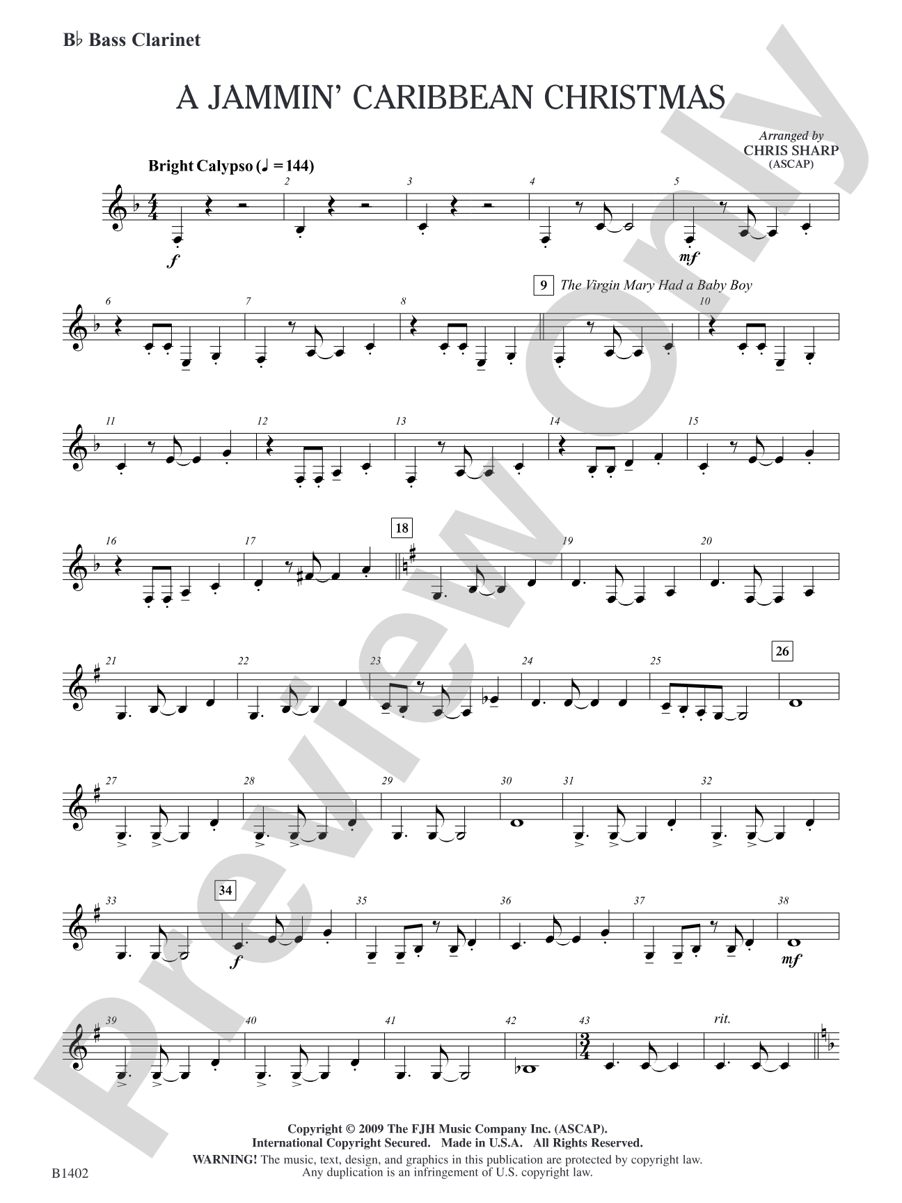A Jammin' Caribbean Christmas: B-flat Bass Clarinet