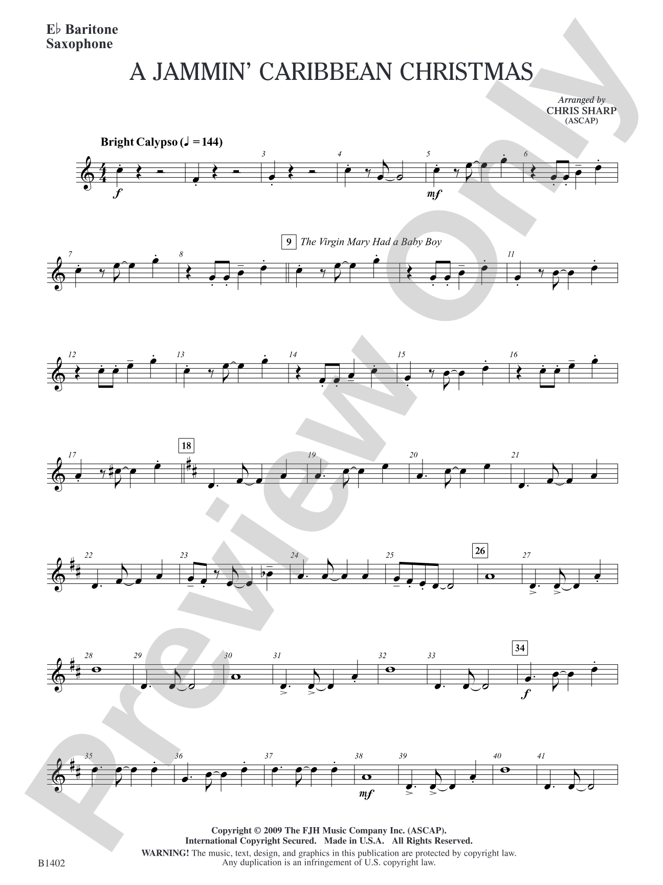 A Jammin' Caribbean Christmas: E-flat Baritone Saxophone