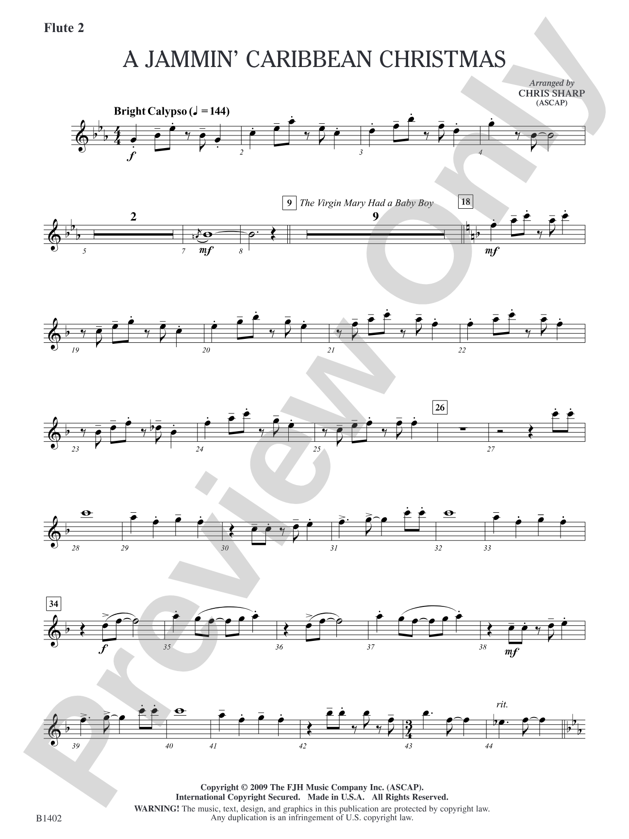 A Jammin' Caribbean Christmas: Flute 2