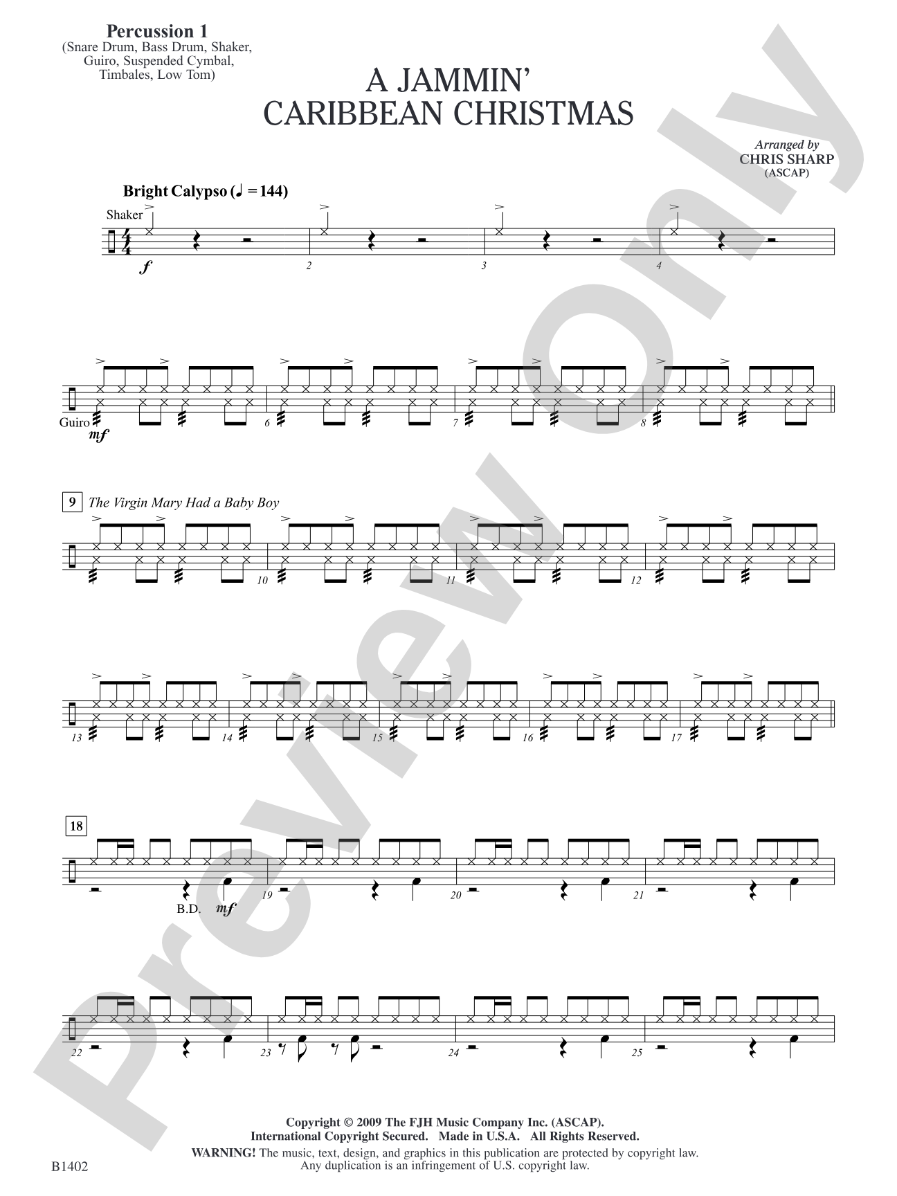 A Jammin' Caribbean Christmas: Percussion 1