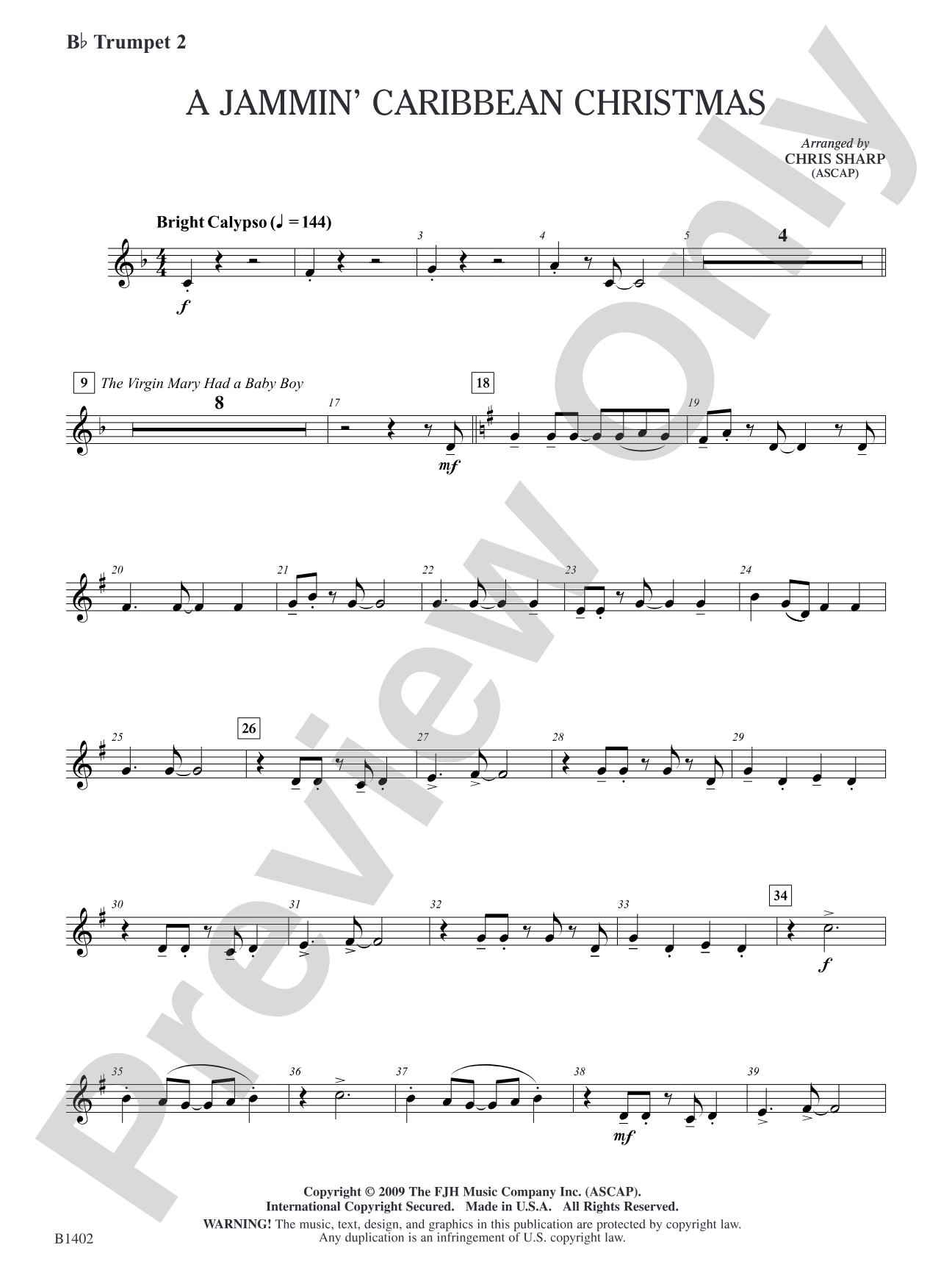A Jammin' Caribbean Christmas: B-flat Trumpet 2