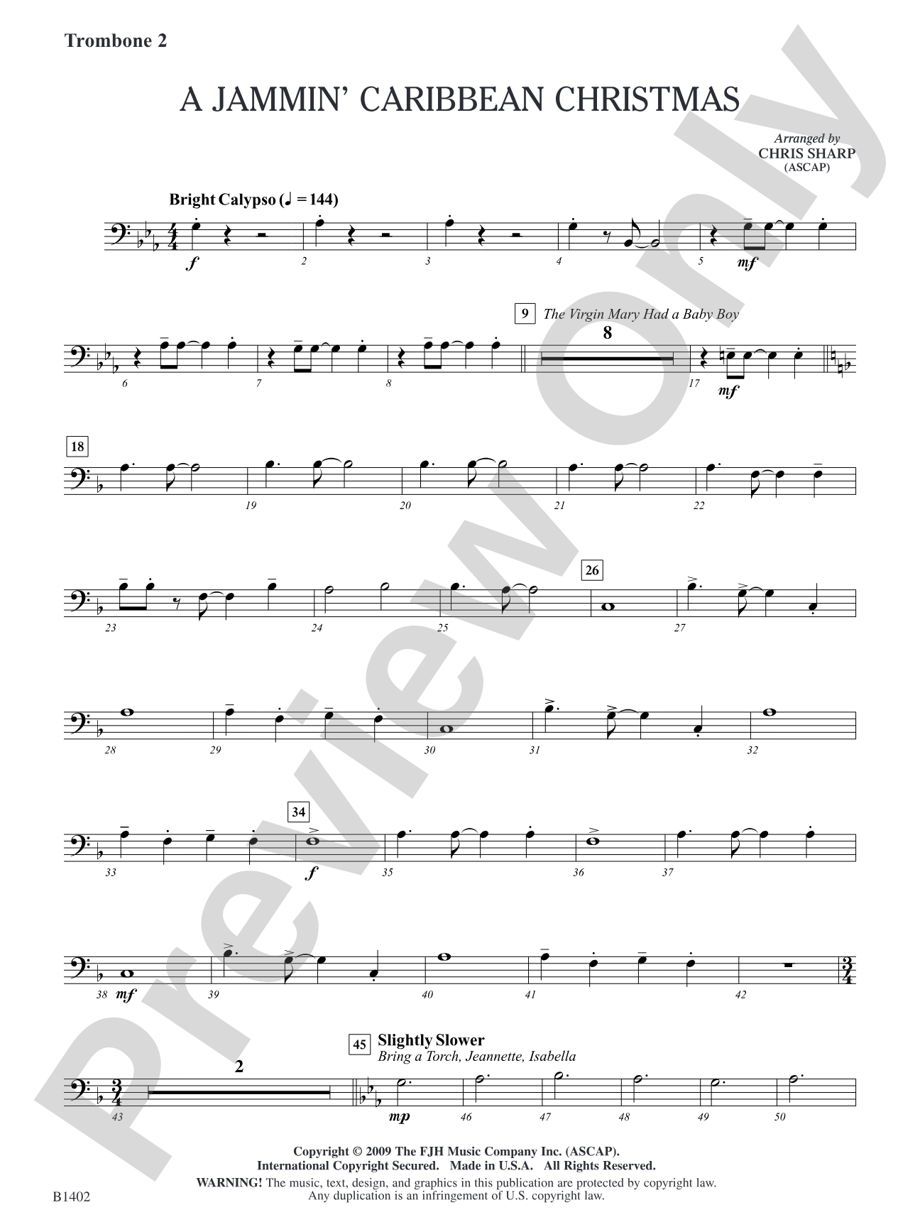 A Jammin' Caribbean Christmas: Trombone 2
