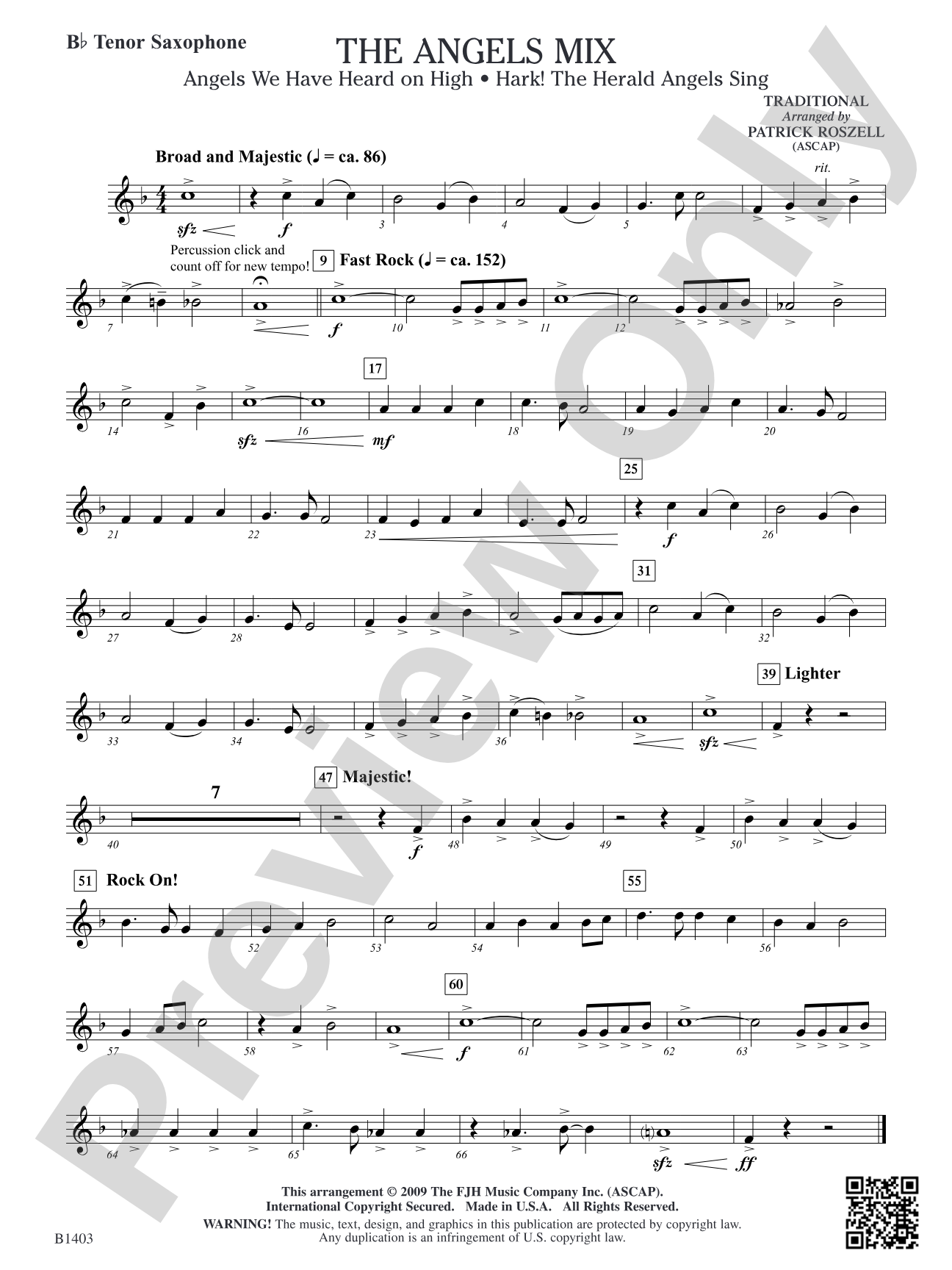 The Angels Mix: B-flat Tenor Saxophone