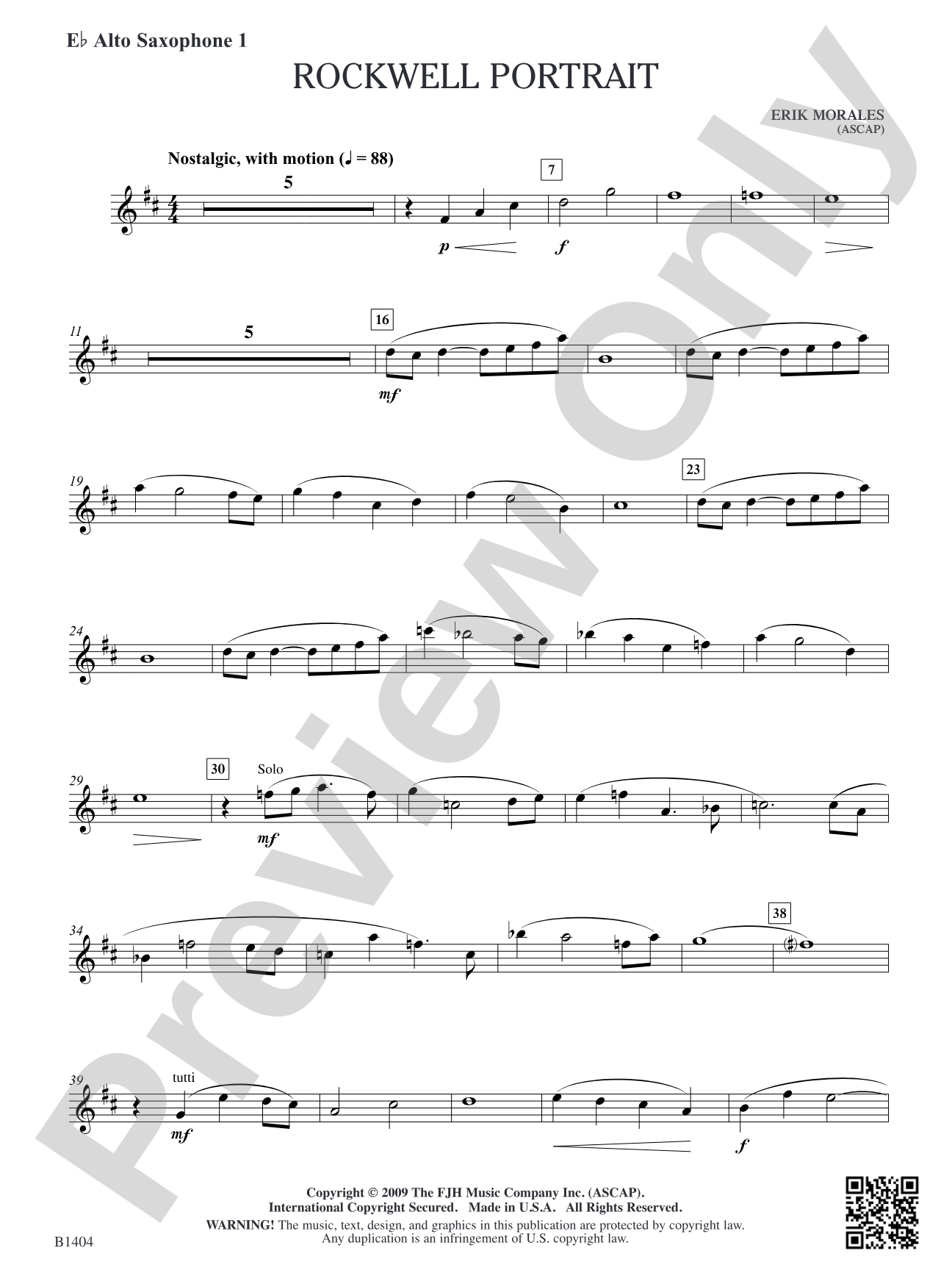 Rockwell Portrait: E-flat Alto Saxophone 1