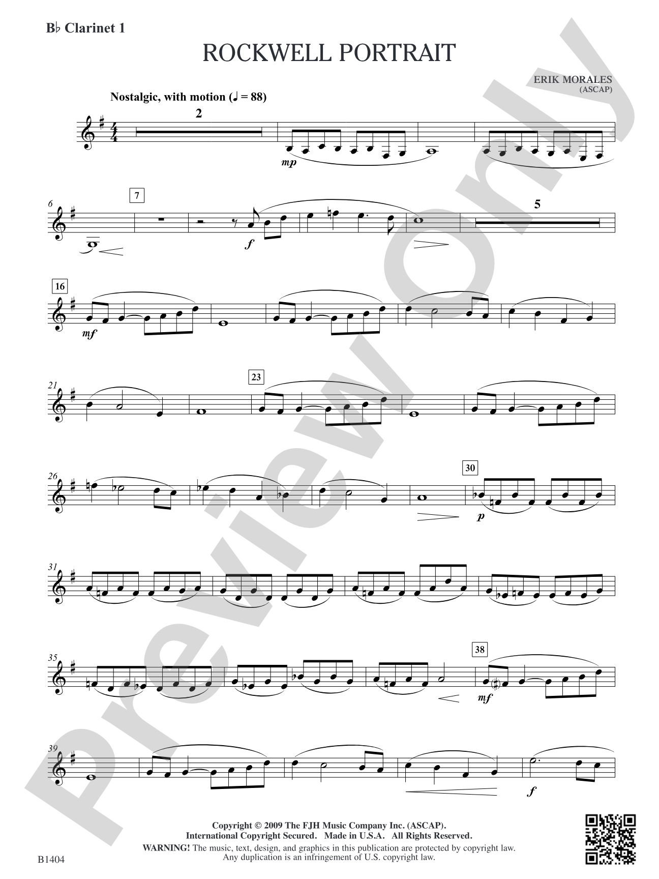 Rockwell Portrait: B-flat Clarinet 1