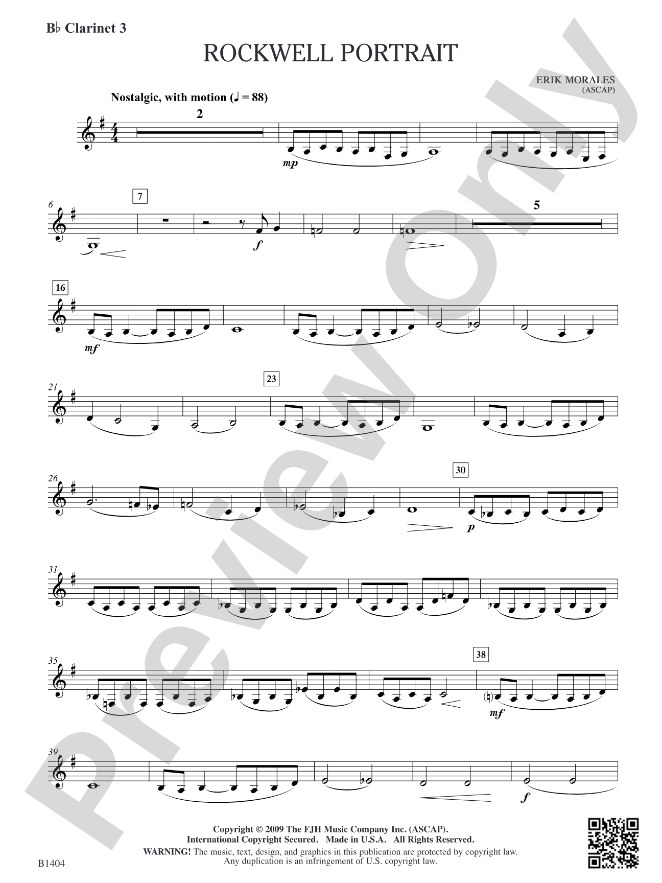 Rockwell Portrait: B-flat Clarinet 3
