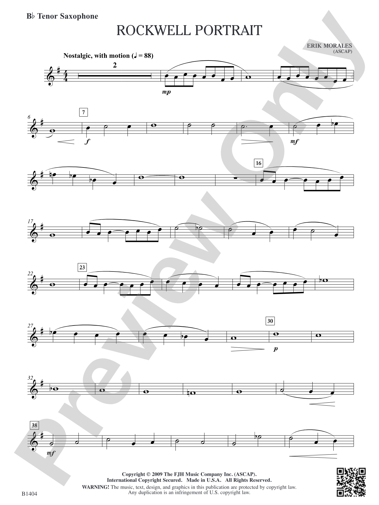 Rockwell Portrait: B-flat Tenor Saxophone